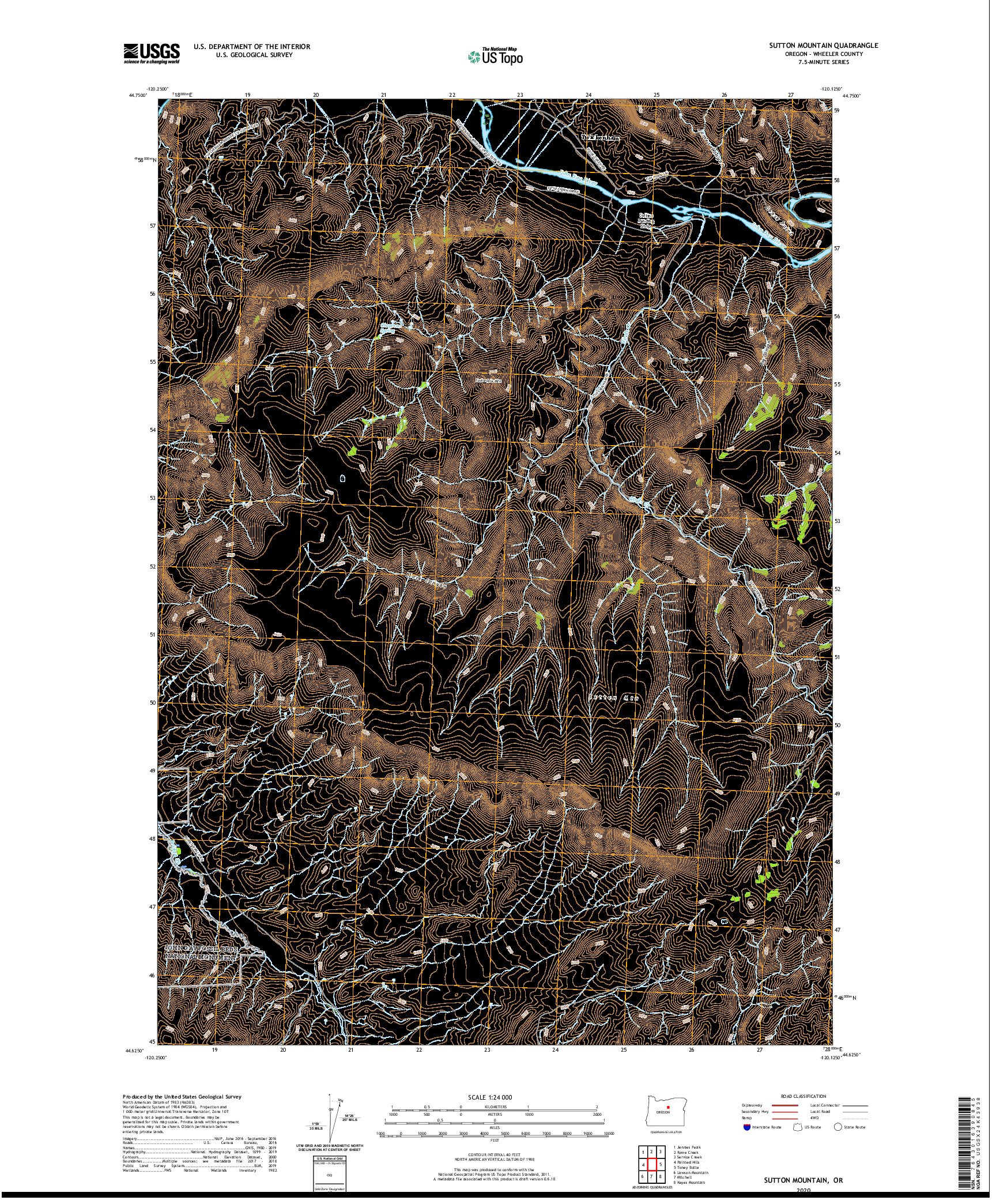 USGS US TOPO 7.5-MINUTE MAP FOR SUTTON MOUNTAIN, OR 2020