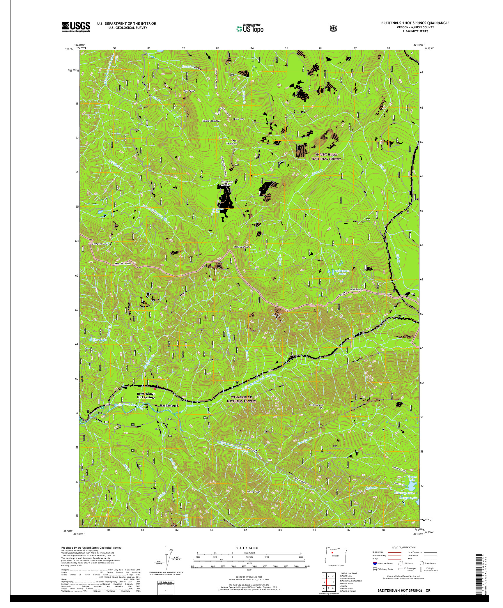 USGS US TOPO 7.5-MINUTE MAP FOR BREITENBUSH HOT SPRINGS, OR 2020