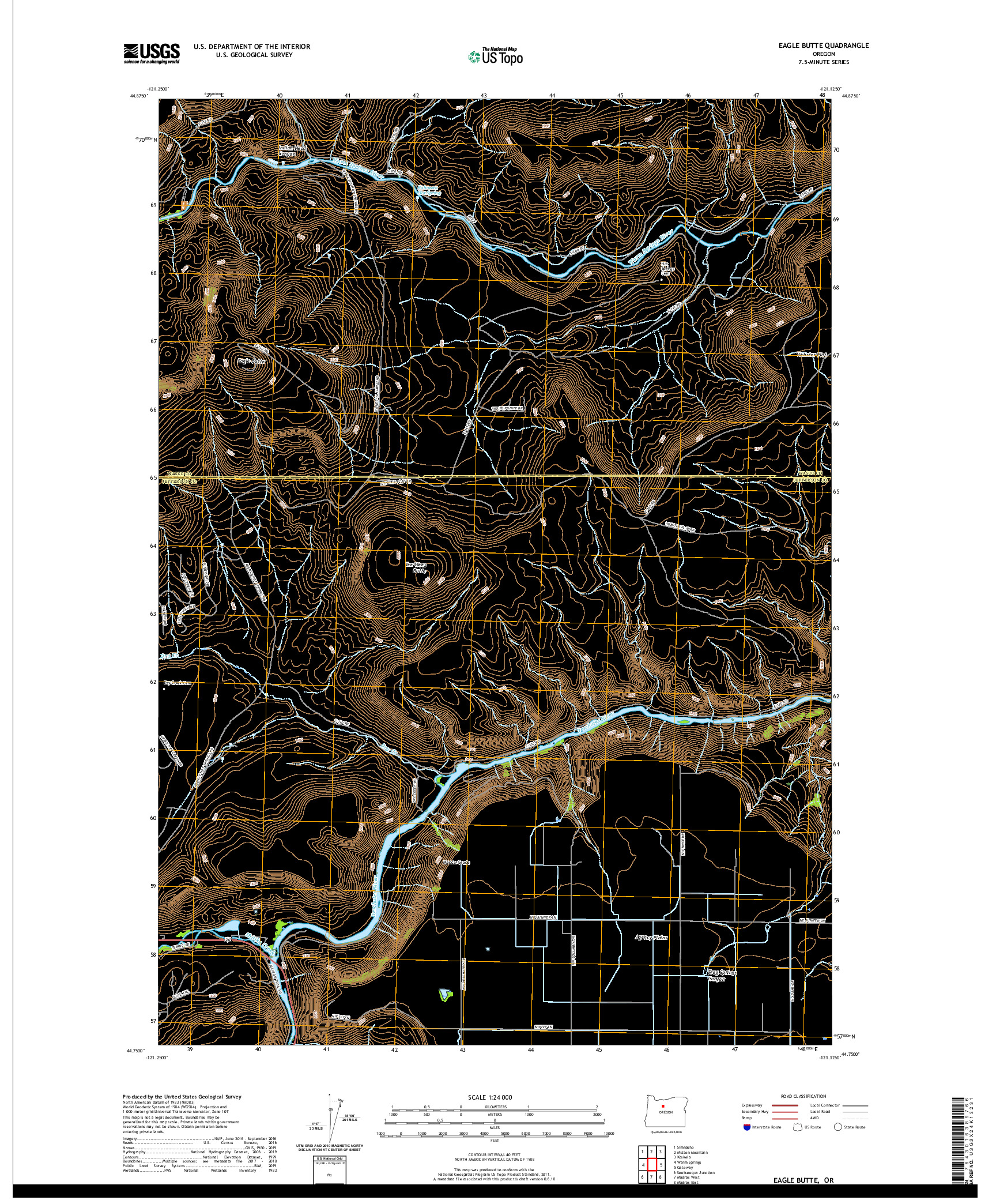 USGS US TOPO 7.5-MINUTE MAP FOR EAGLE BUTTE, OR 2020