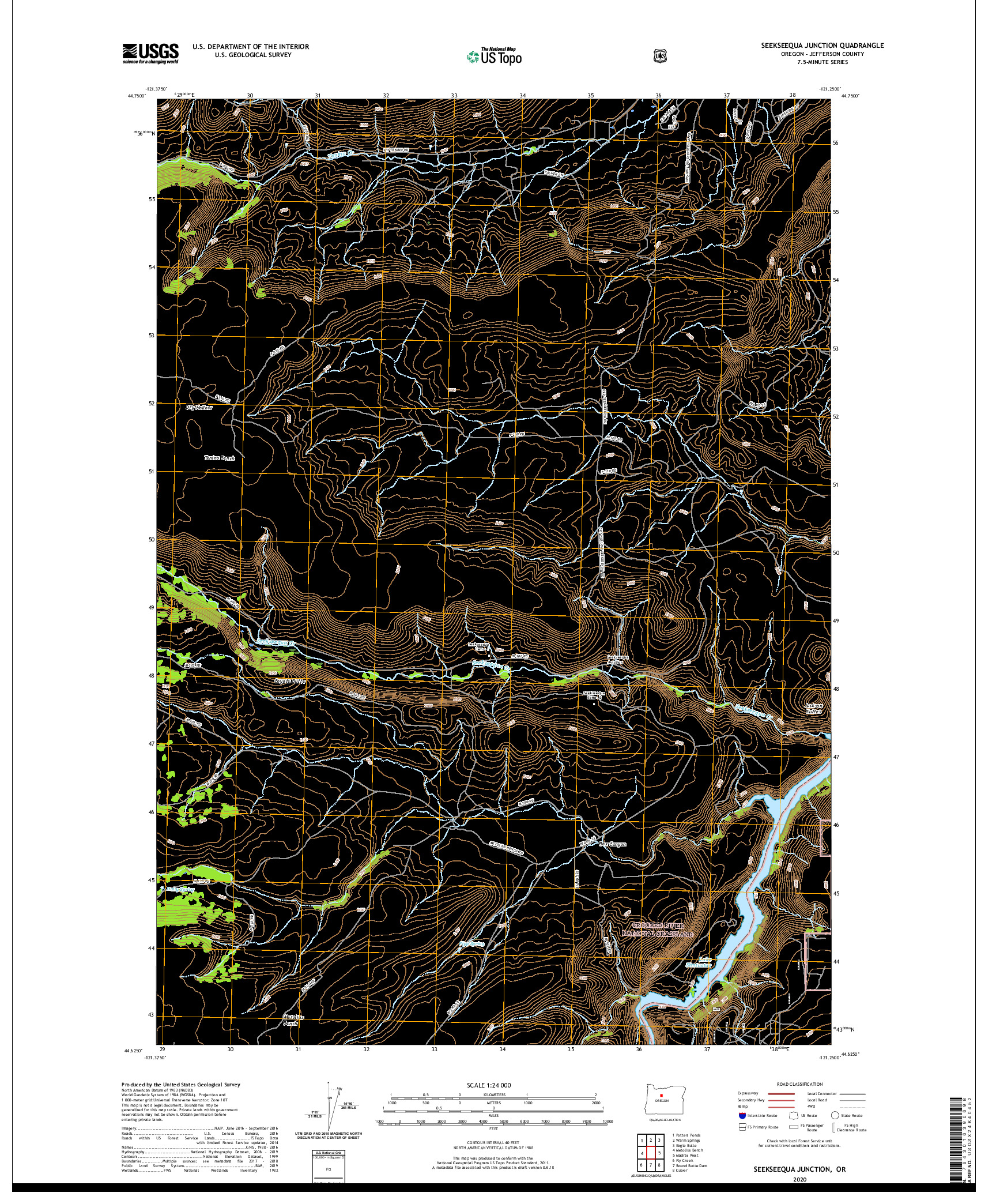 USGS US TOPO 7.5-MINUTE MAP FOR SEEKSEEQUA JUNCTION, OR 2020