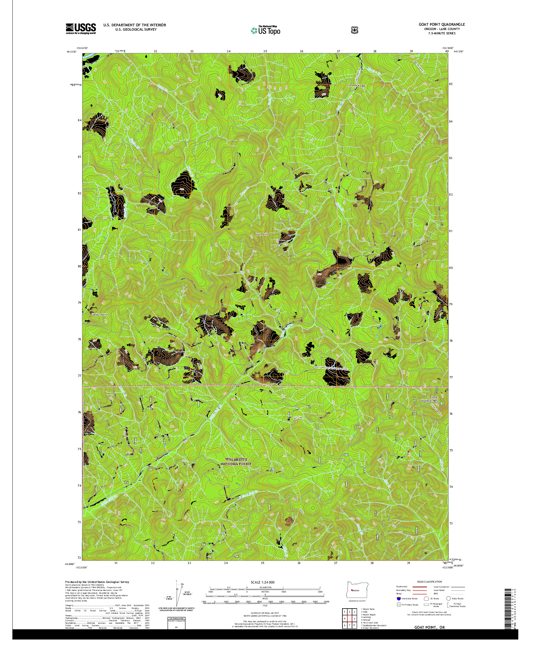 USGS US TOPO 7.5-MINUTE MAP FOR GOAT POINT, OR 2020