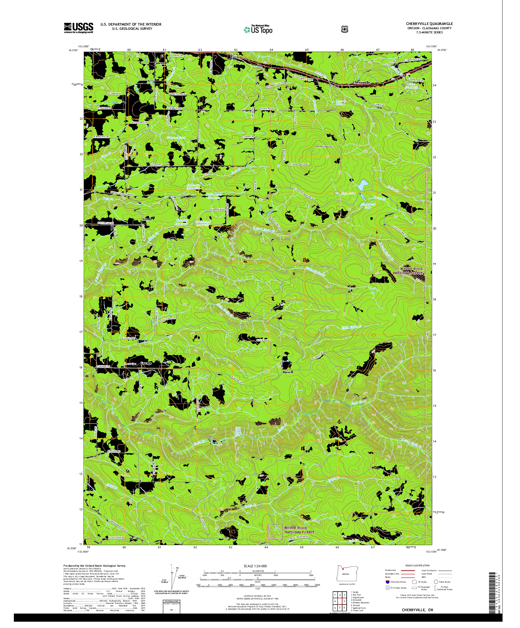 USGS US TOPO 7.5-MINUTE MAP FOR CHERRYVILLE, OR 2020