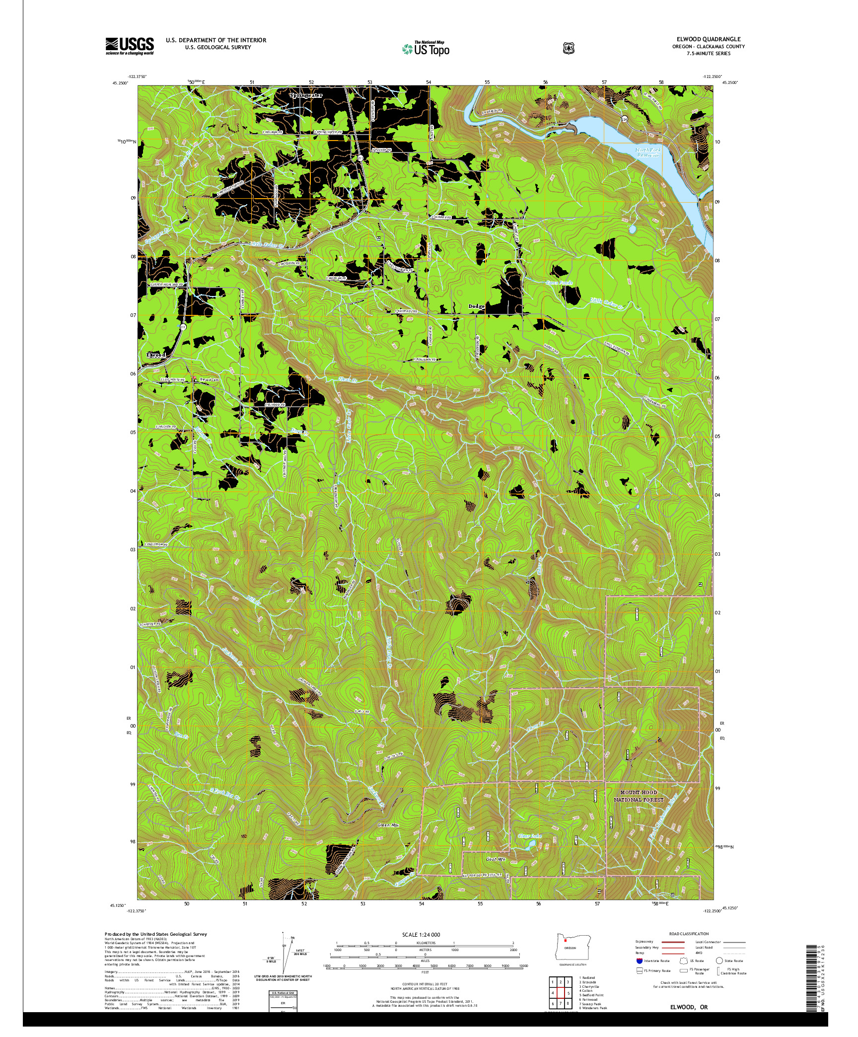 USGS US TOPO 7.5-MINUTE MAP FOR ELWOOD, OR 2020