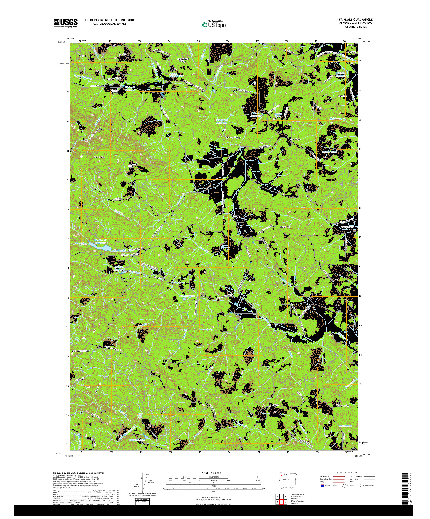 USGS US TOPO 7.5-MINUTE MAP FOR FAIRDALE, OR 2020