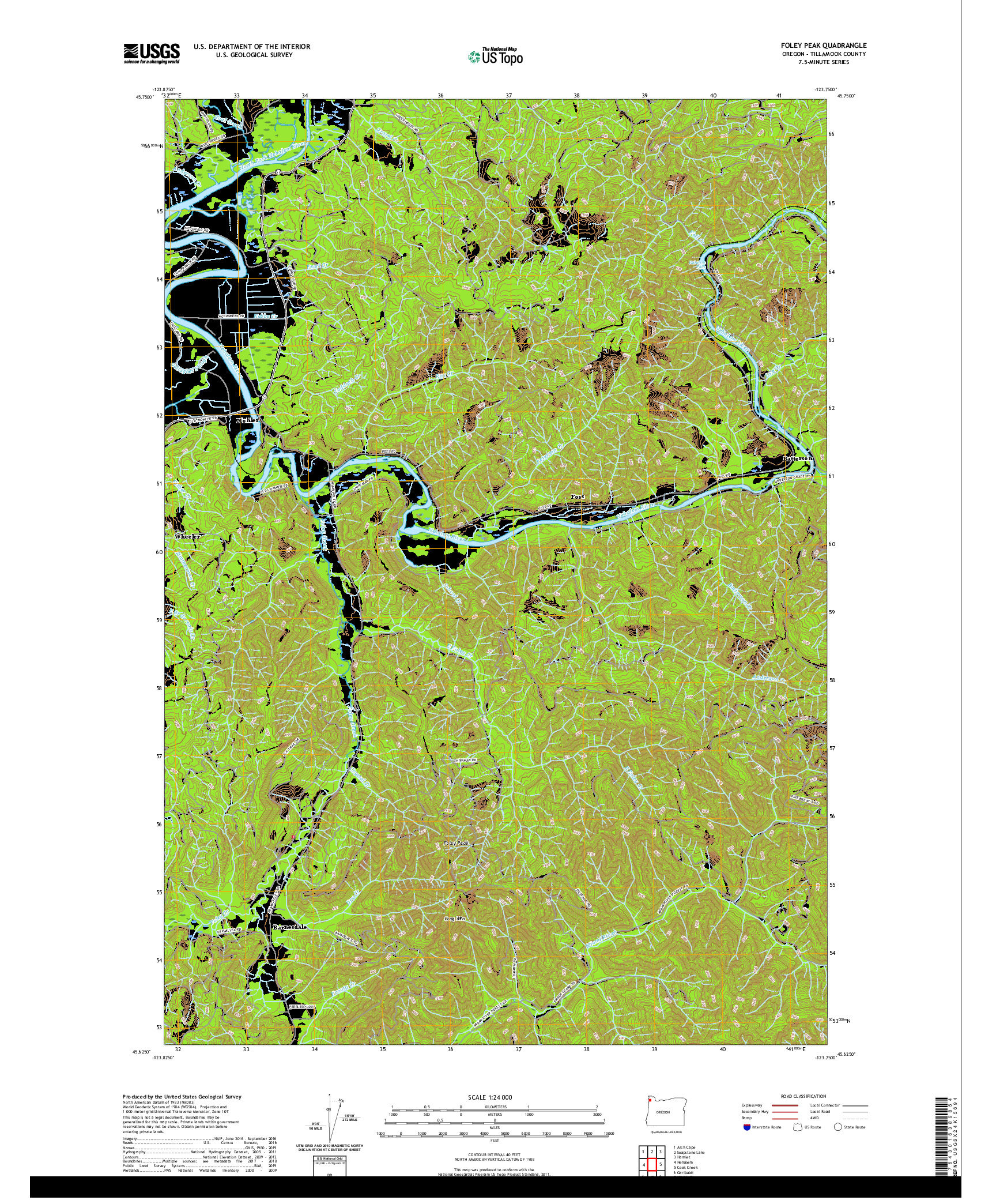 USGS US TOPO 7.5-MINUTE MAP FOR FOLEY PEAK, OR 2020