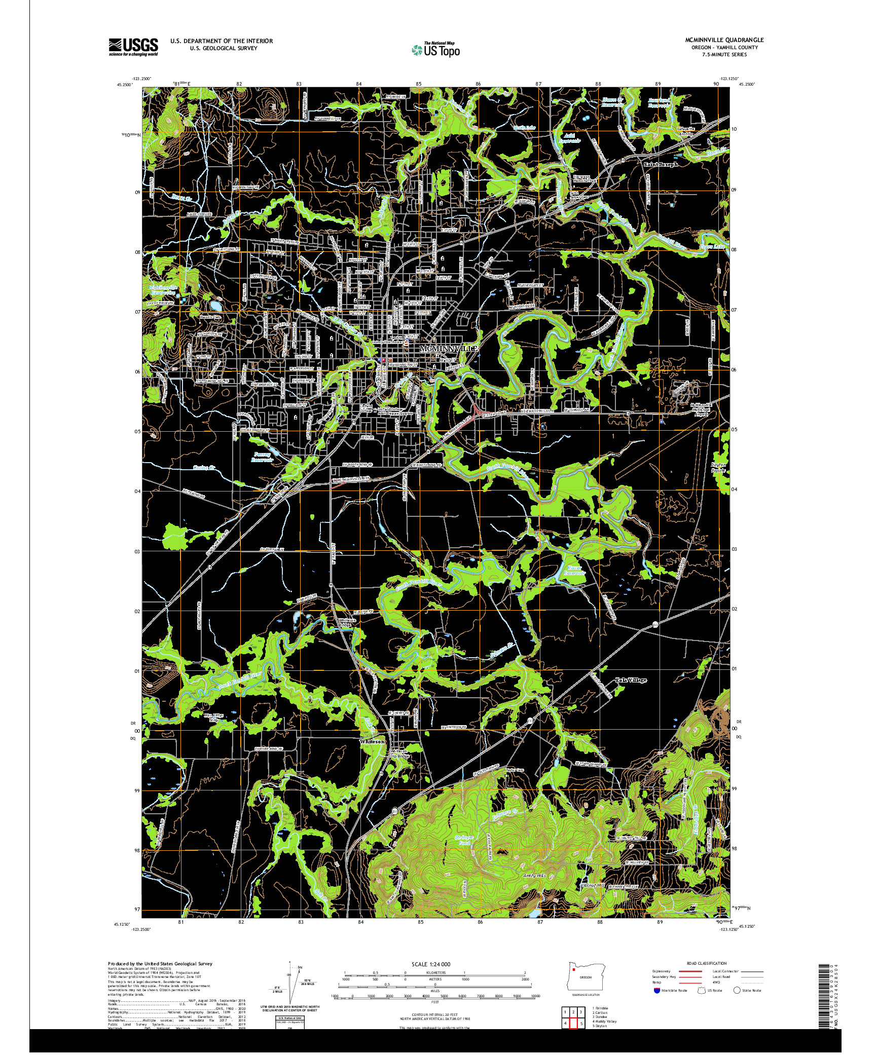 USGS US TOPO 7.5-MINUTE MAP FOR MCMINNVILLE, OR 2020