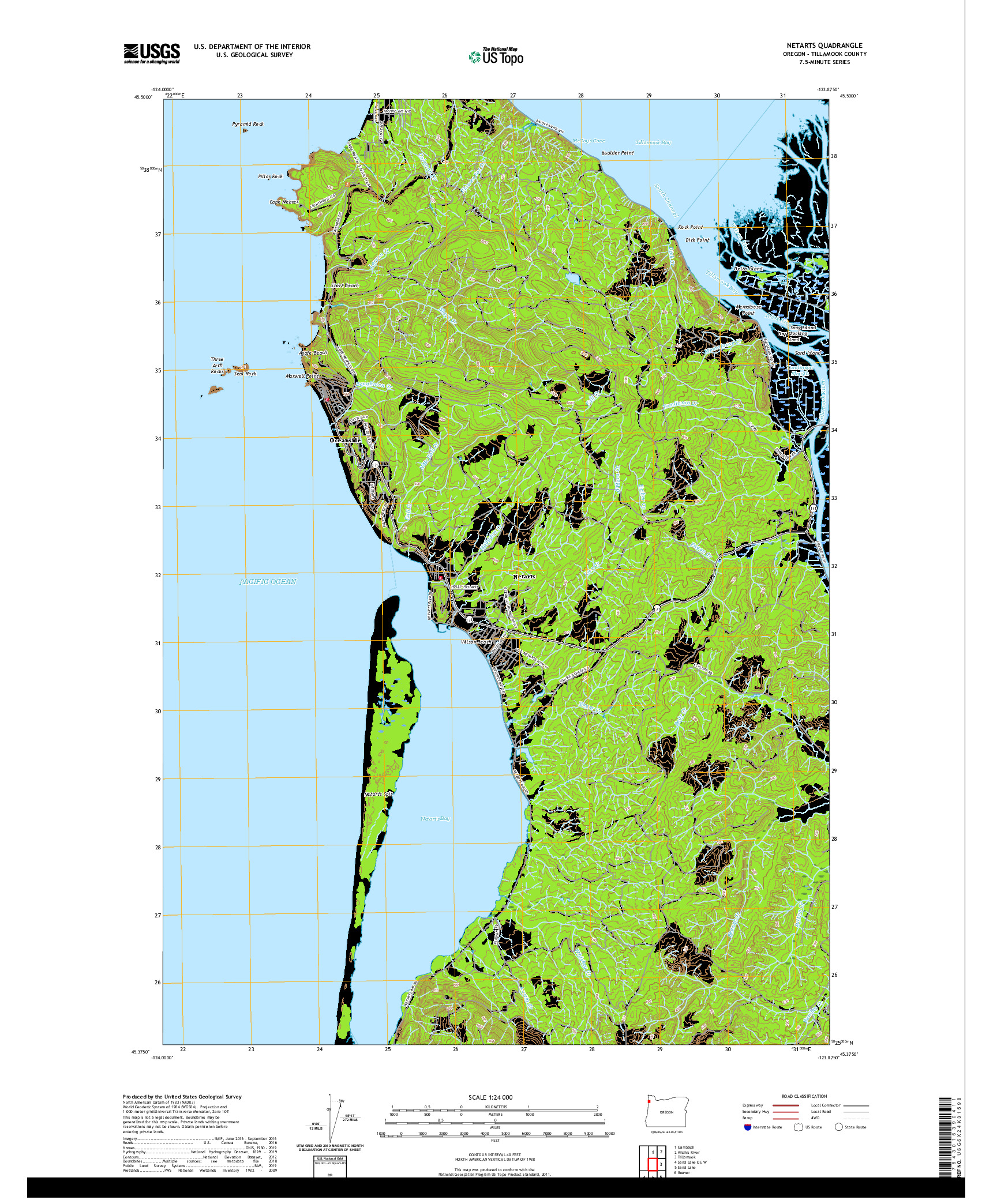 USGS US TOPO 7.5-MINUTE MAP FOR NETARTS, OR 2020