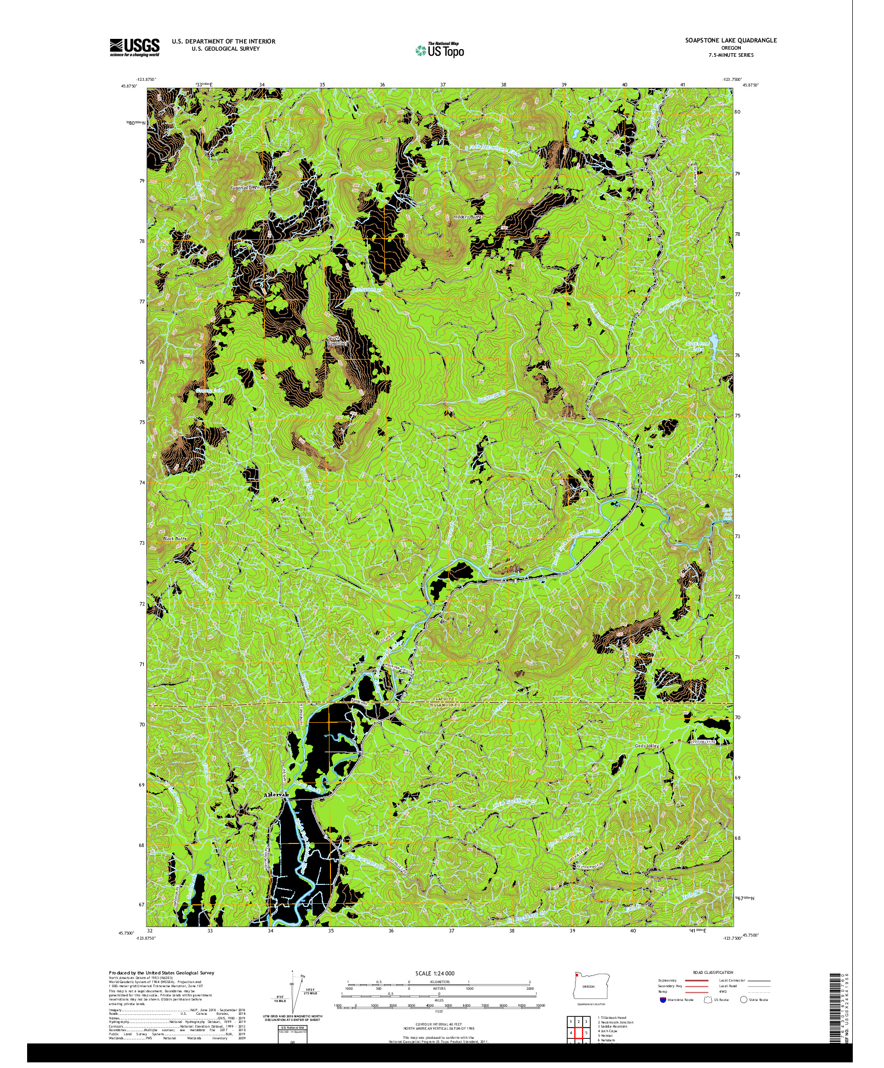 USGS US TOPO 7.5-MINUTE MAP FOR SOAPSTONE LAKE, OR 2020