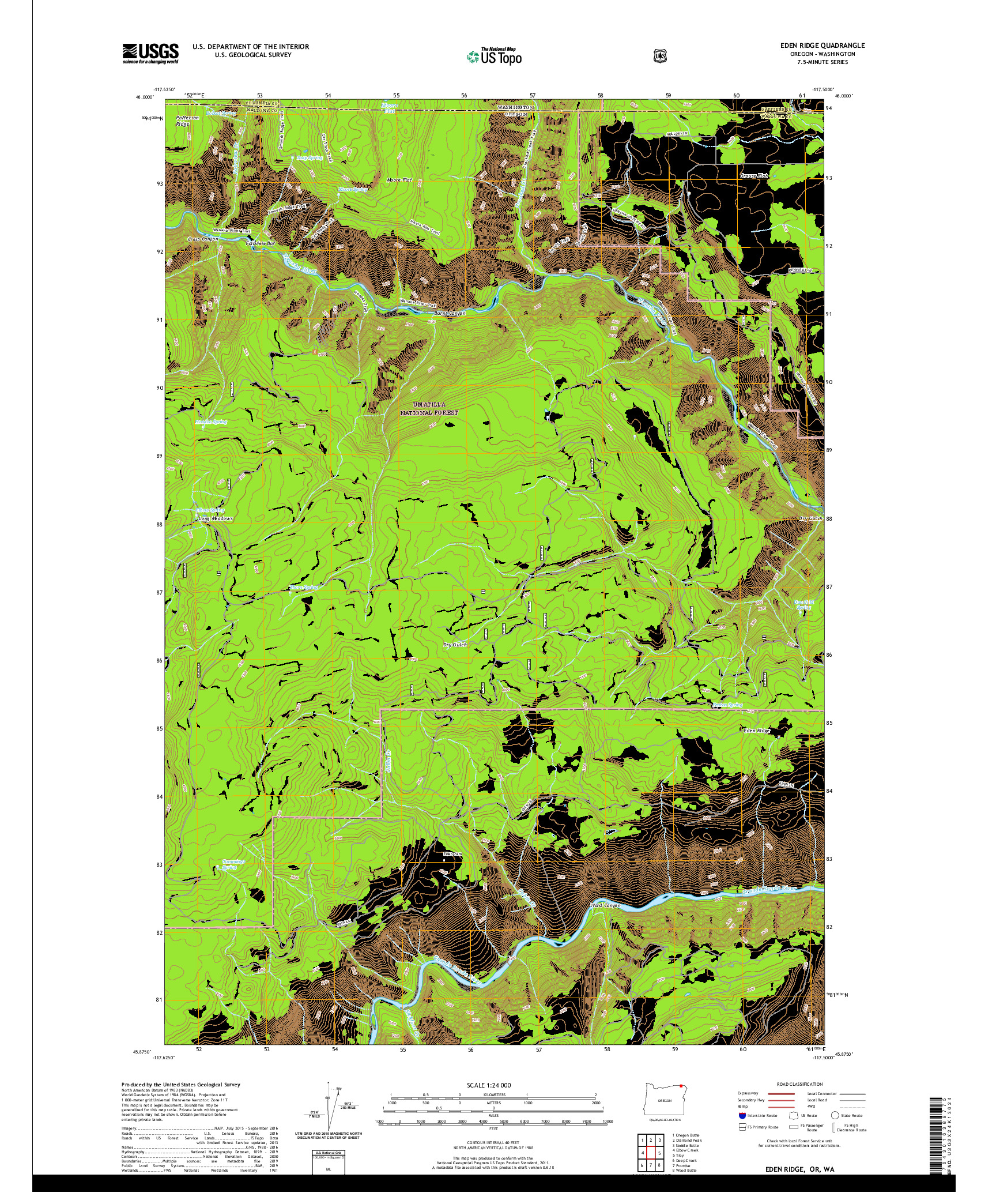 USGS US TOPO 7.5-MINUTE MAP FOR EDEN RIDGE, OR,WA 2020