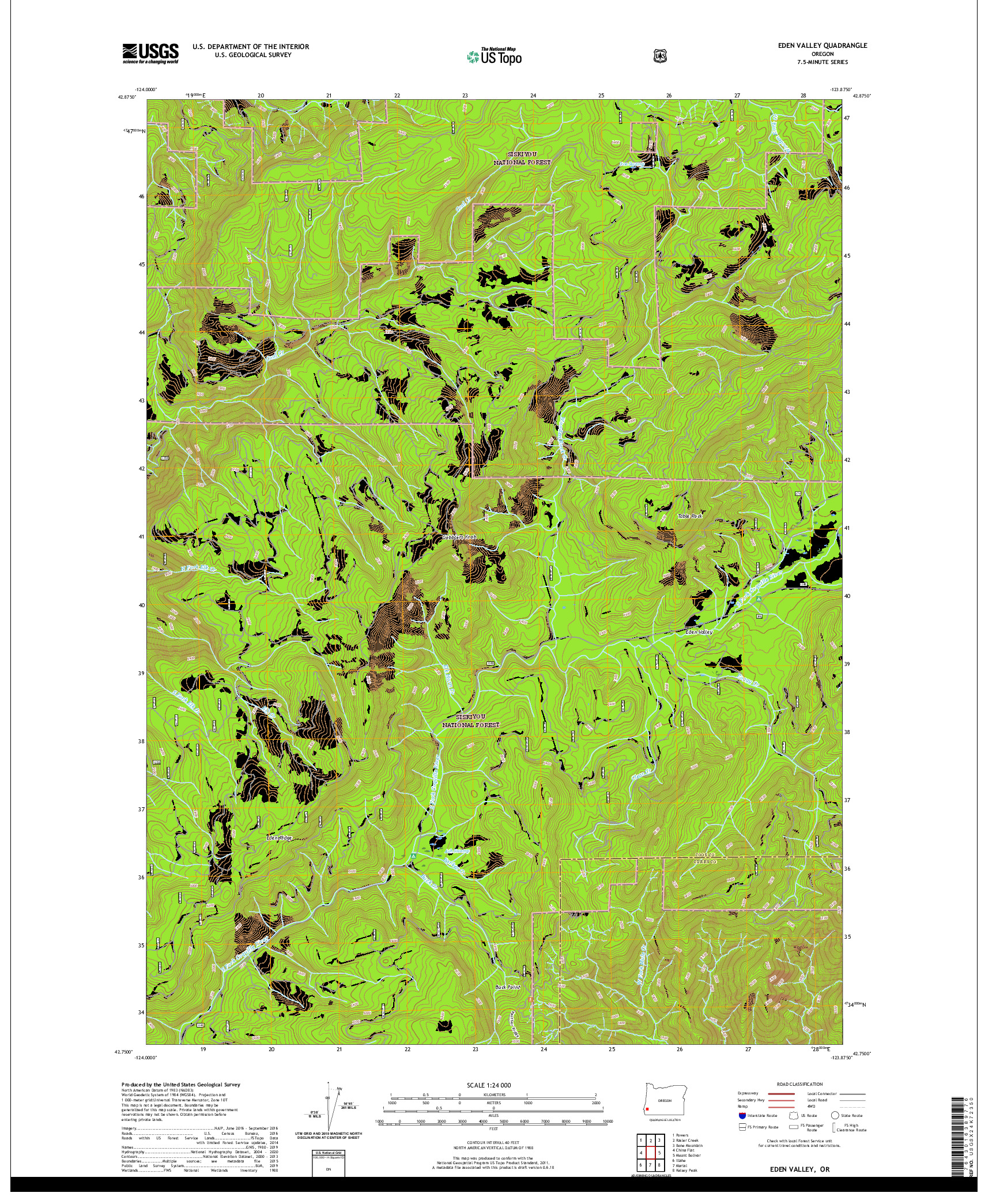 USGS US TOPO 7.5-MINUTE MAP FOR EDEN VALLEY, OR 2020