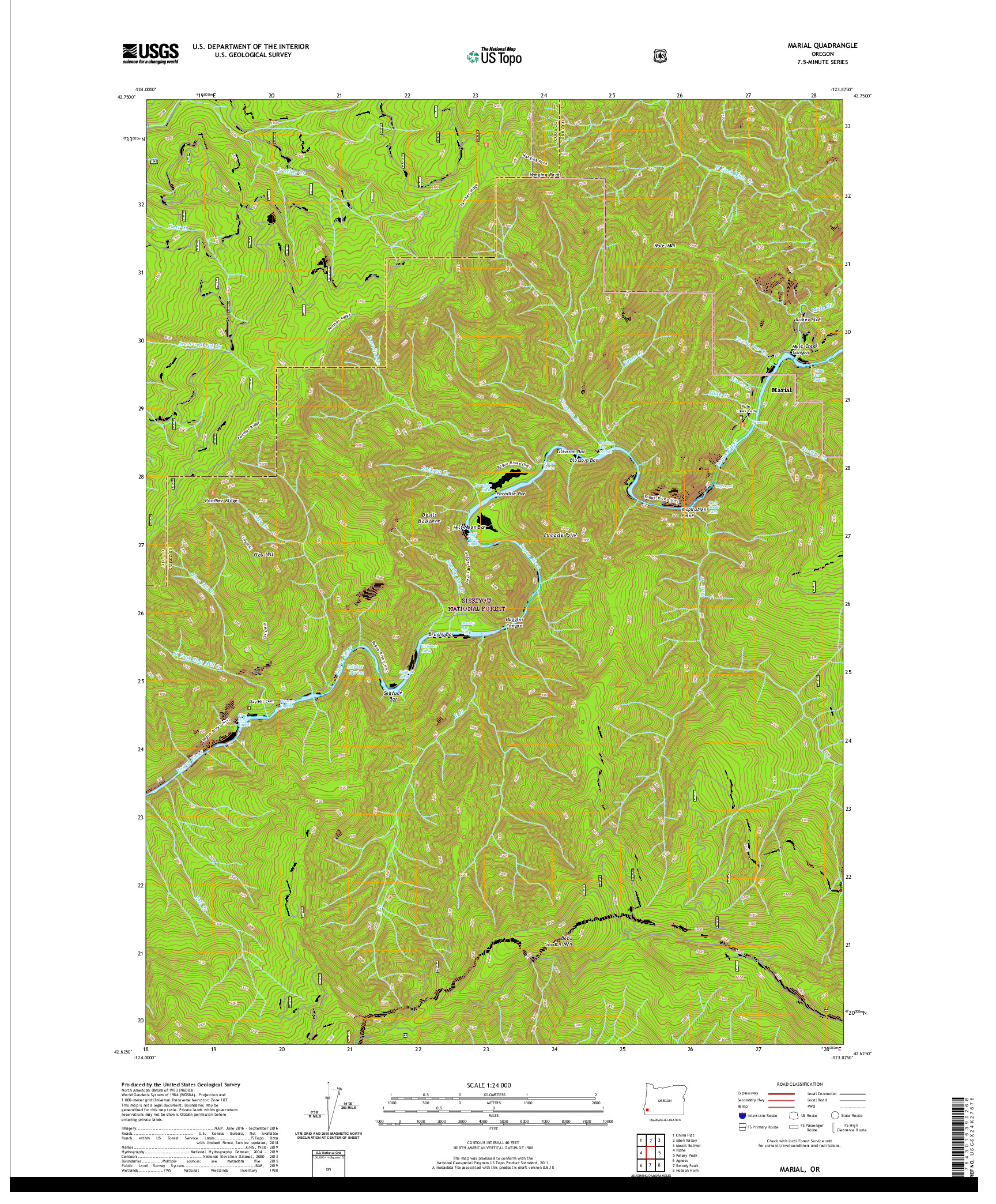 USGS US TOPO 7.5-MINUTE MAP FOR MARIAL, OR 2020