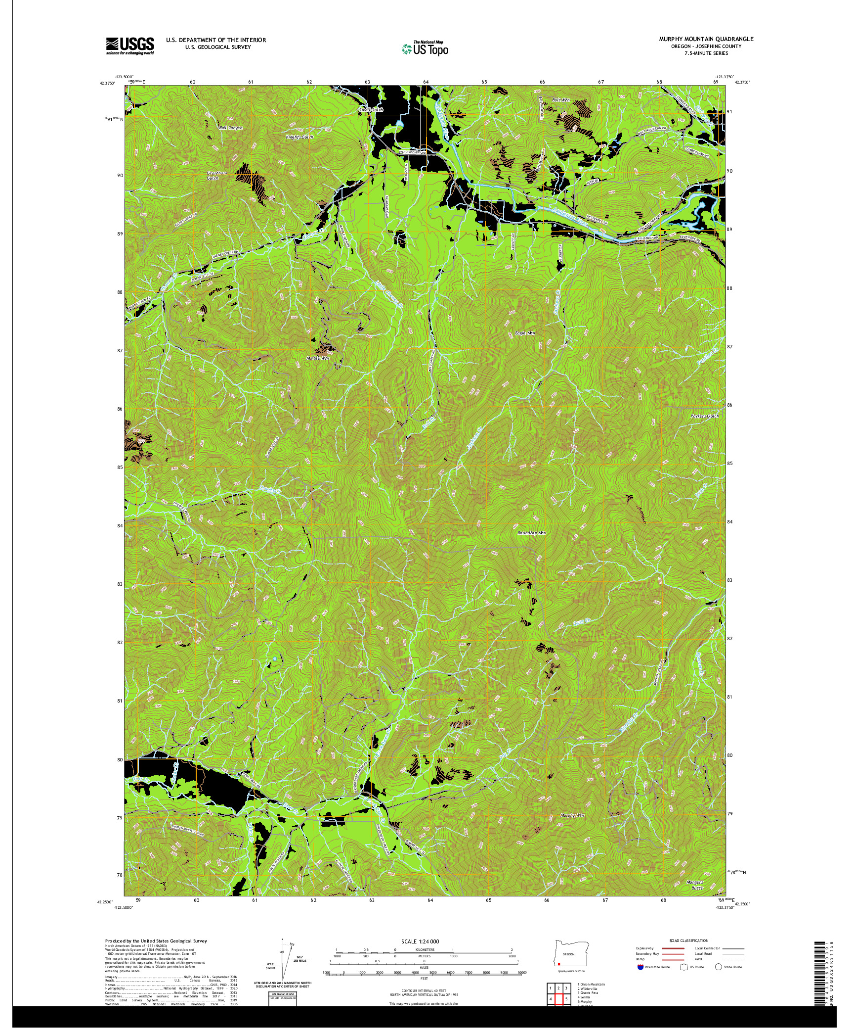 USGS US TOPO 7.5-MINUTE MAP FOR MURPHY MOUNTAIN, OR 2020