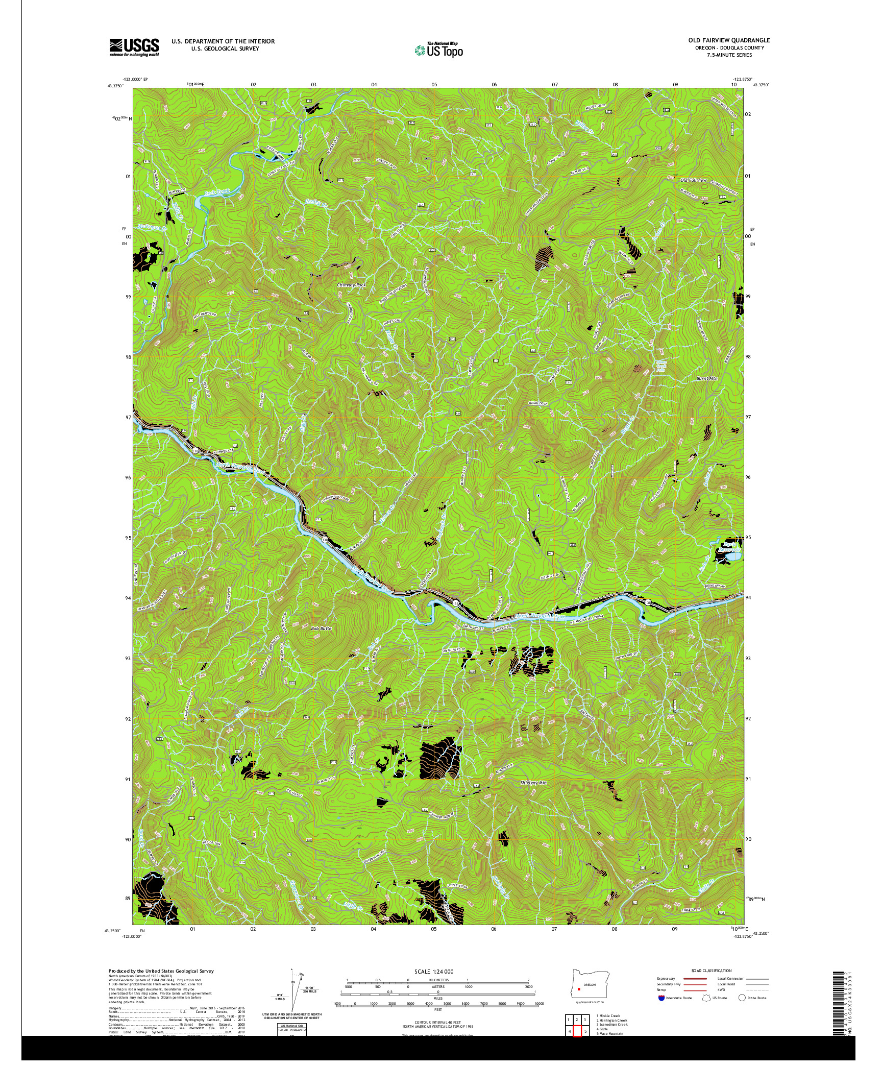 USGS US TOPO 7.5-MINUTE MAP FOR OLD FAIRVIEW, OR 2020
