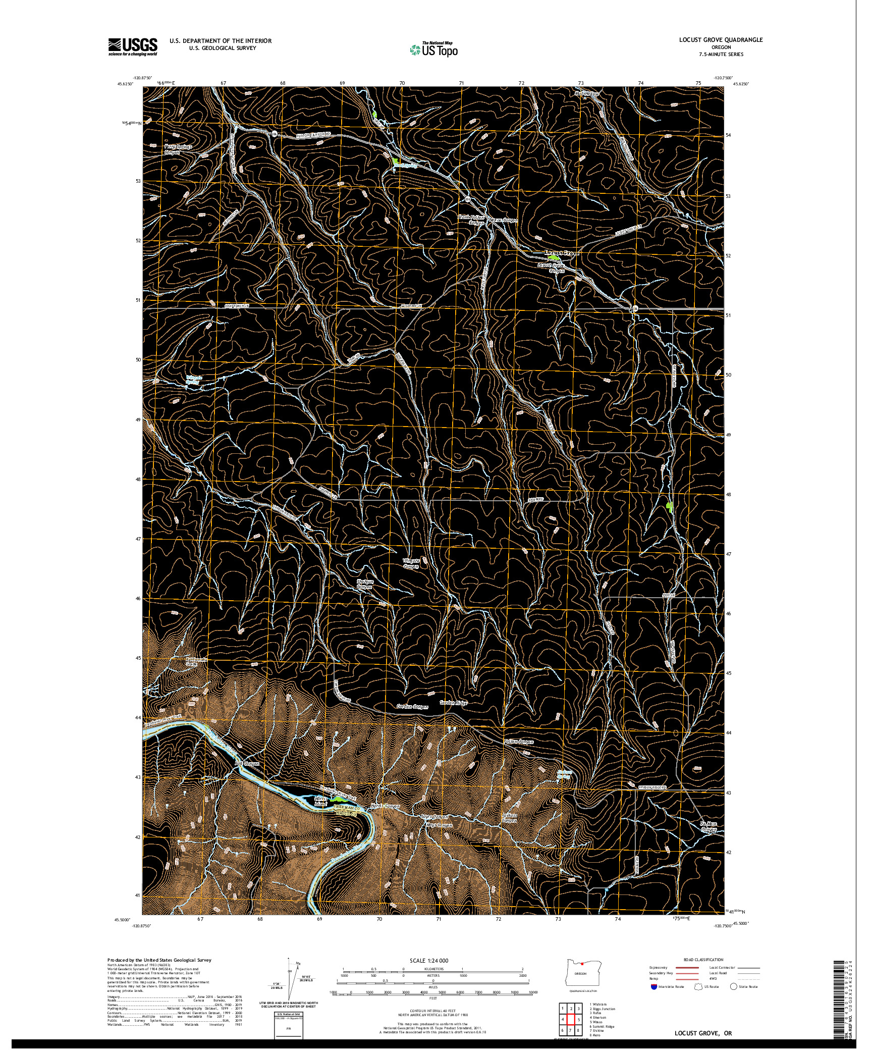 USGS US TOPO 7.5-MINUTE MAP FOR LOCUST GROVE, OR 2020