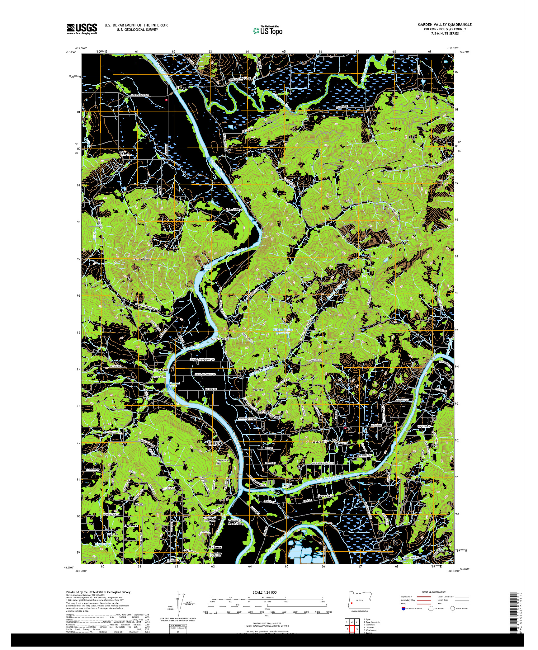 USGS US TOPO 7.5-MINUTE MAP FOR GARDEN VALLEY, OR 2020