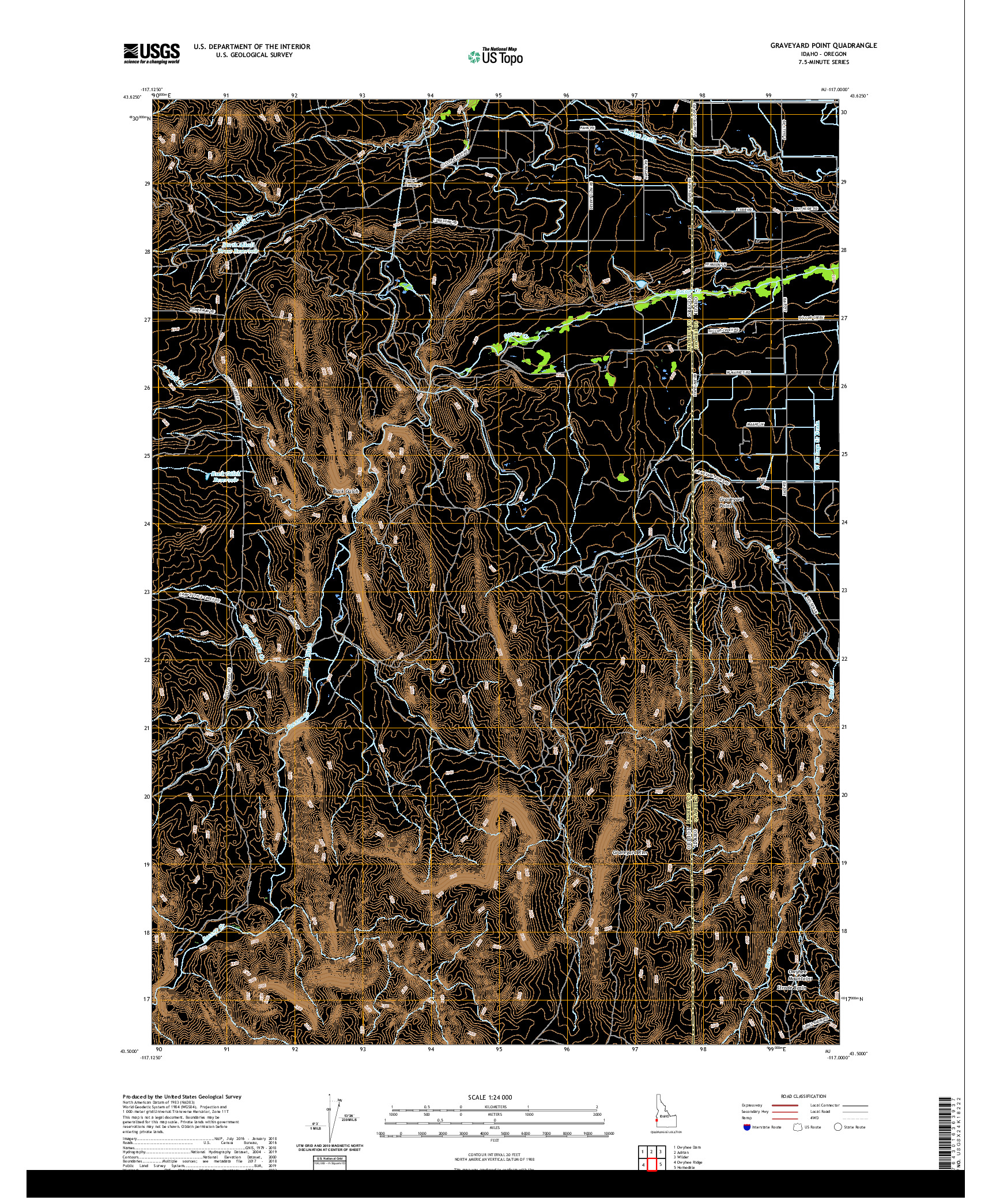 USGS US TOPO 7.5-MINUTE MAP FOR GRAVEYARD POINT, ID,OR 2020