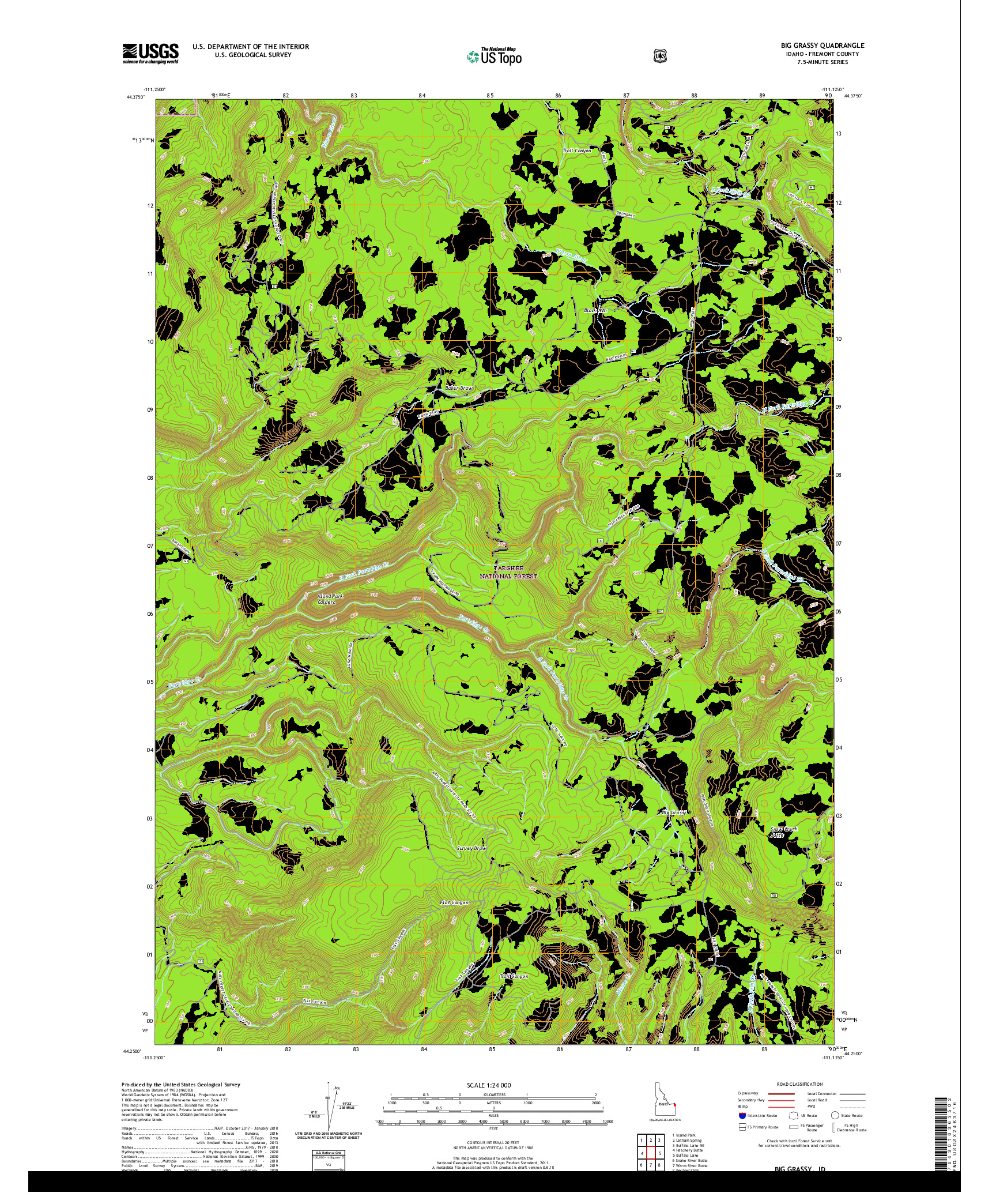 USGS US TOPO 7.5-MINUTE MAP FOR BIG GRASSY, ID 2020
