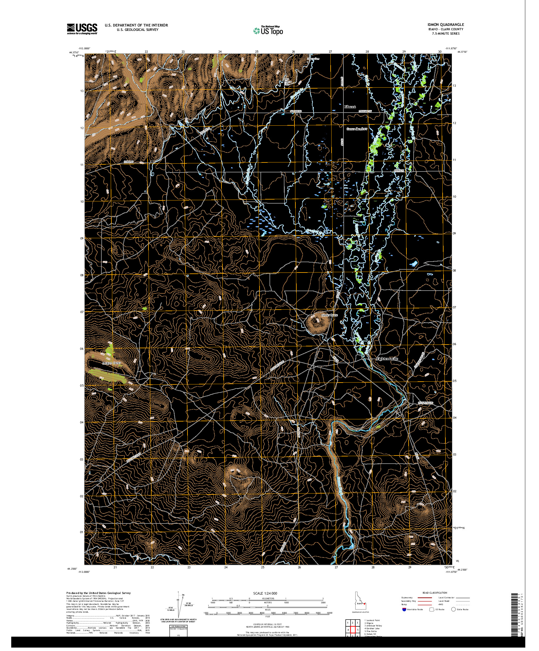 USGS US TOPO 7.5-MINUTE MAP FOR IDMON, ID 2020