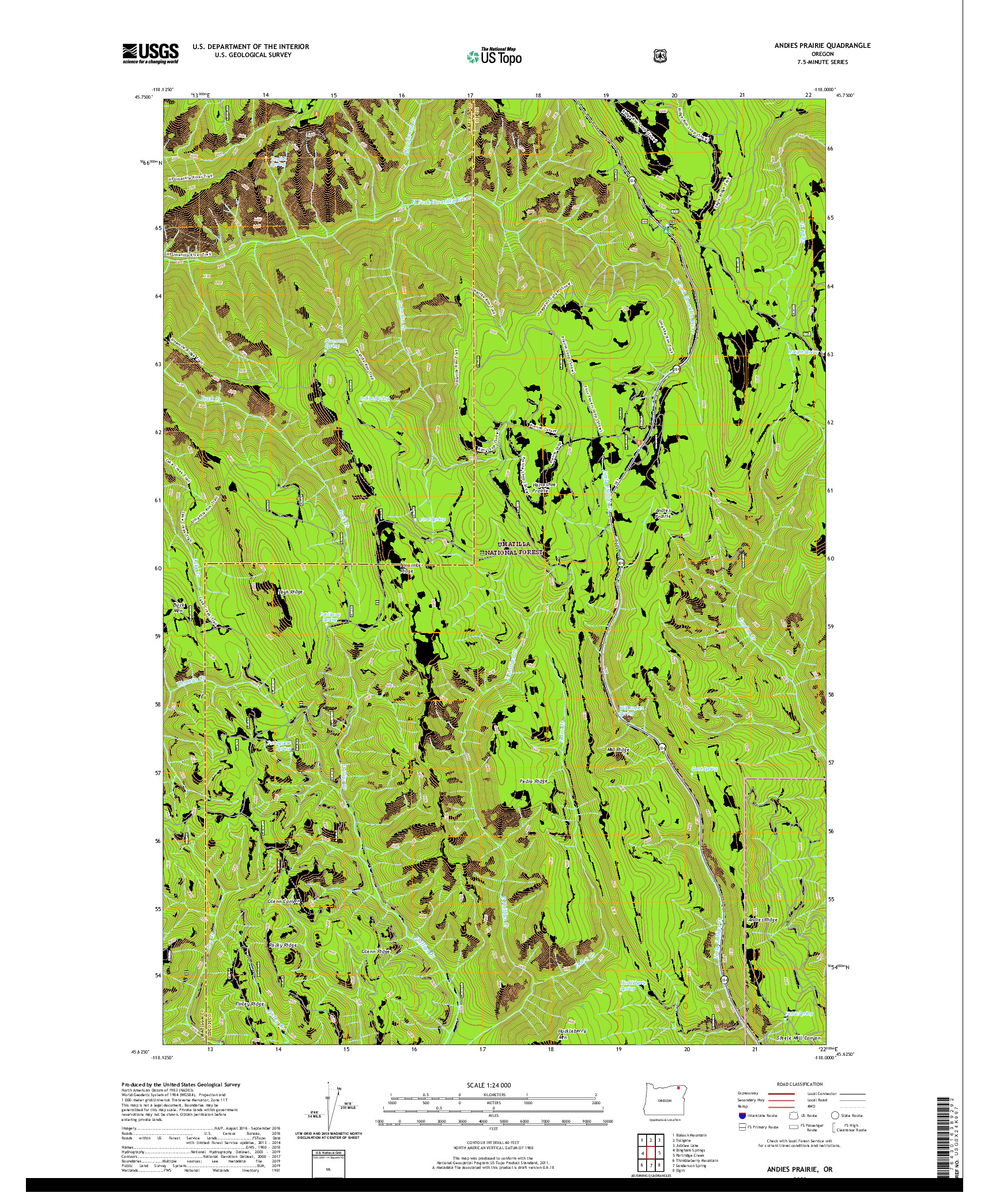 USGS US TOPO 7.5-MINUTE MAP FOR ANDIES PRAIRIE, OR 2020