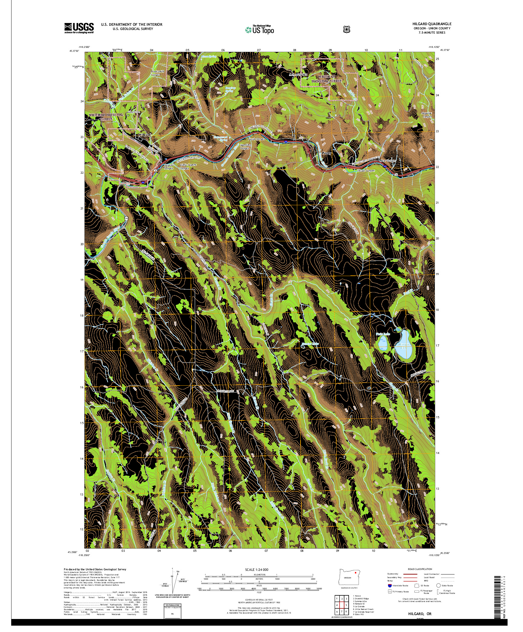 USGS US TOPO 7.5-MINUTE MAP FOR HILGARD, OR 2020