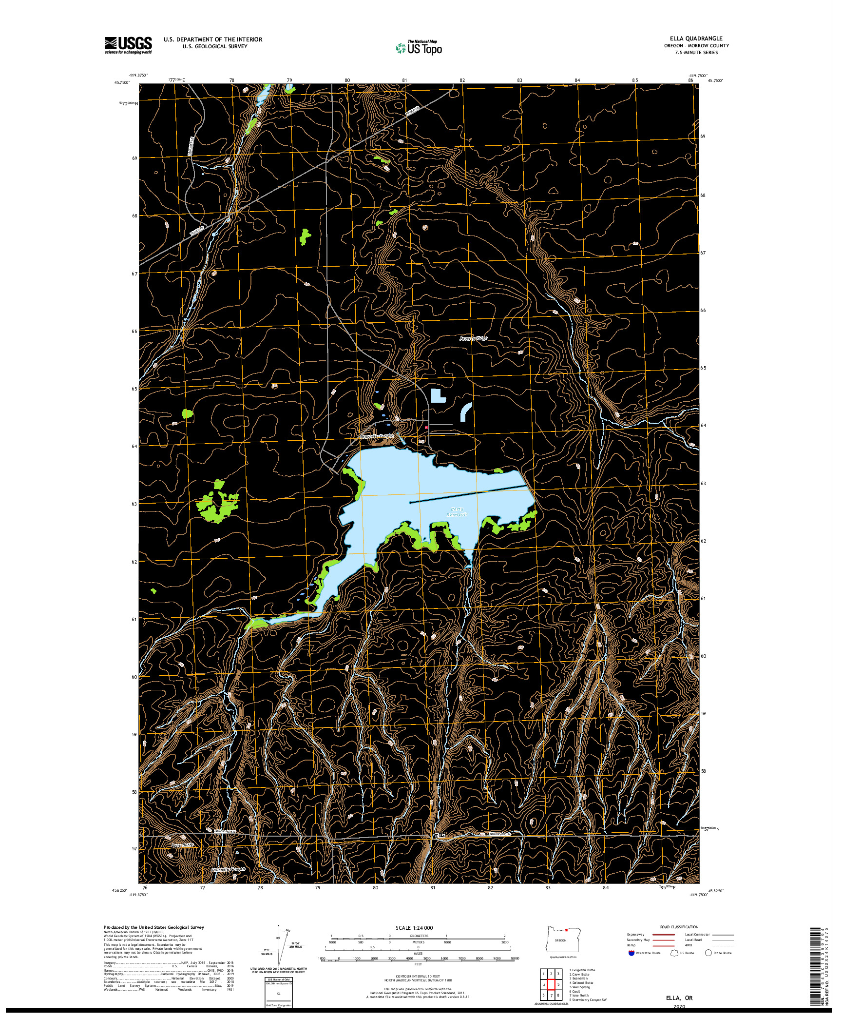 USGS US TOPO 7.5-MINUTE MAP FOR ELLA, OR 2020