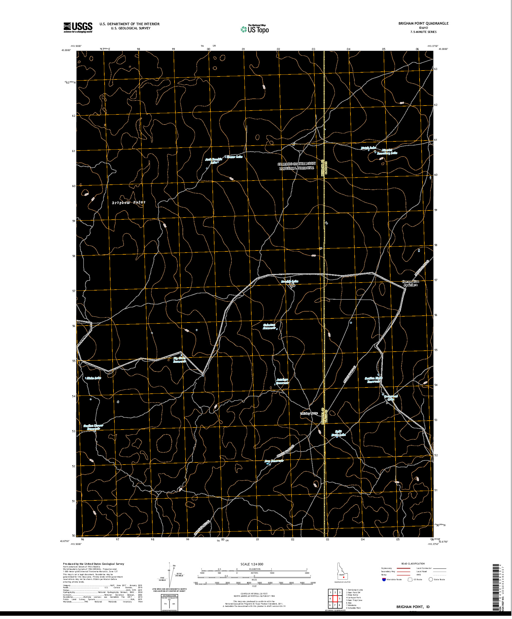 USGS US TOPO 7.5-MINUTE MAP FOR BRIGHAM POINT, ID 2020