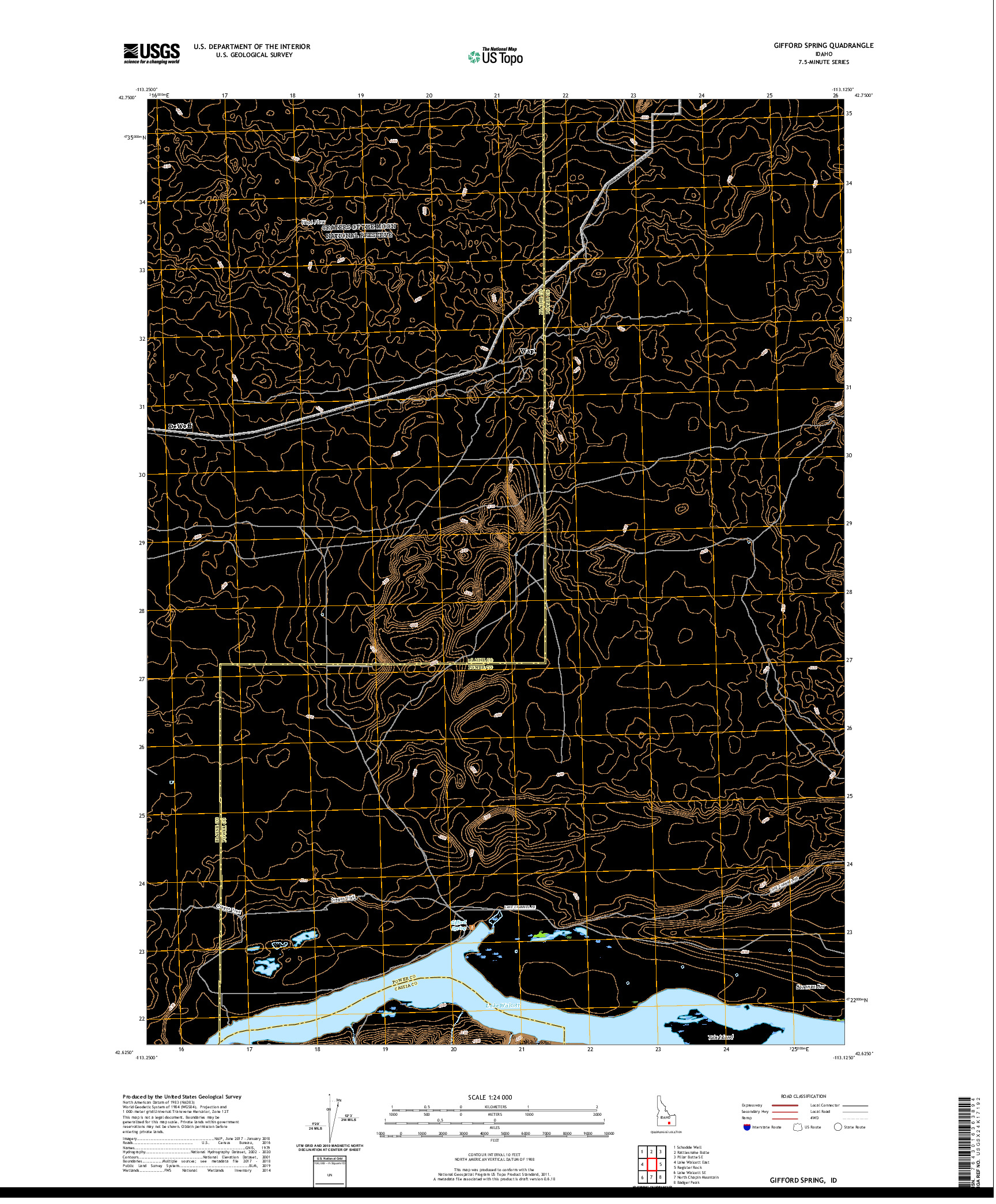 USGS US TOPO 7.5-MINUTE MAP FOR GIFFORD SPRING, ID 2020