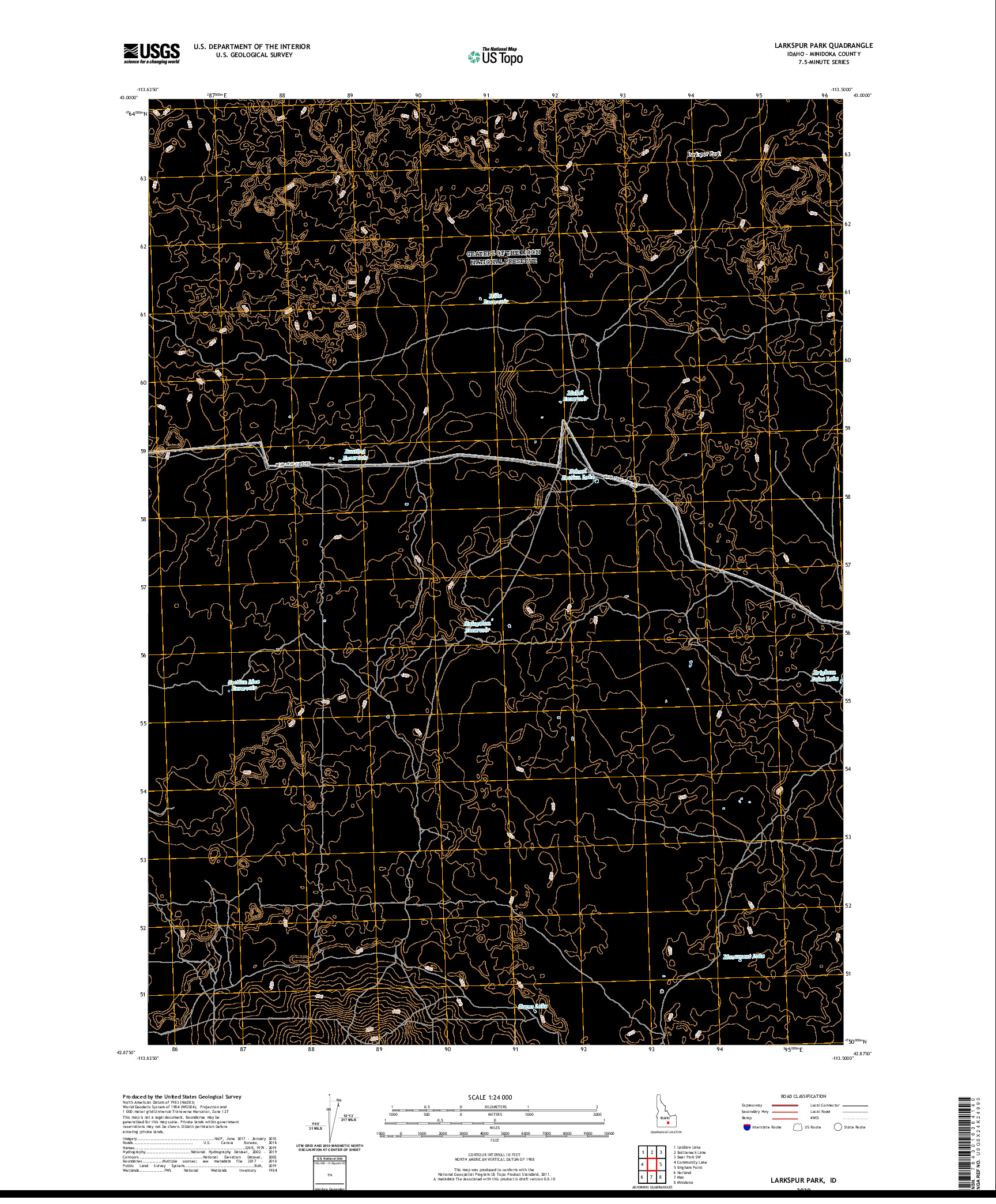 USGS US TOPO 7.5-MINUTE MAP FOR LARKSPUR PARK, ID 2020