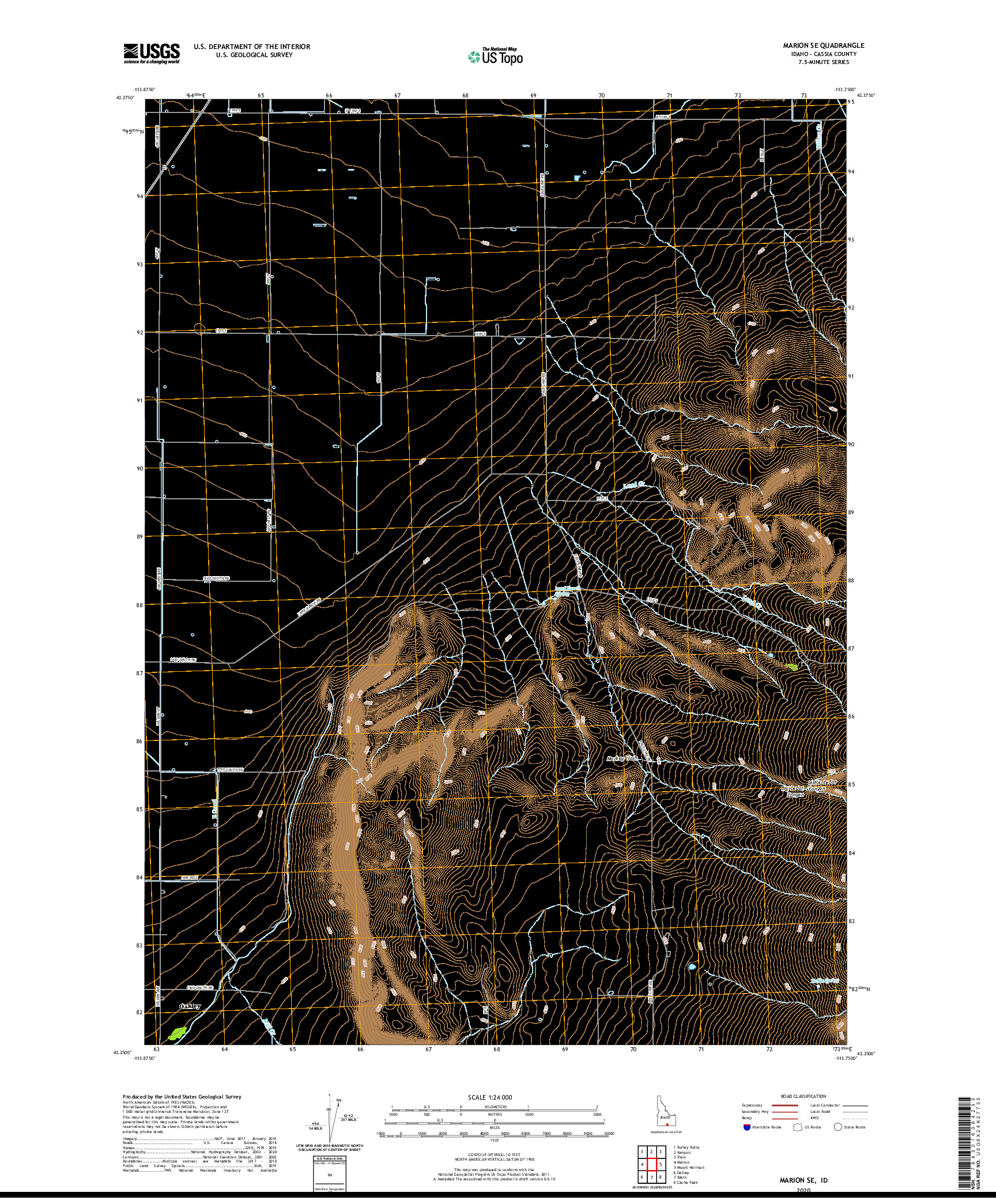 USGS US TOPO 7.5-MINUTE MAP FOR MARION SE, ID 2020