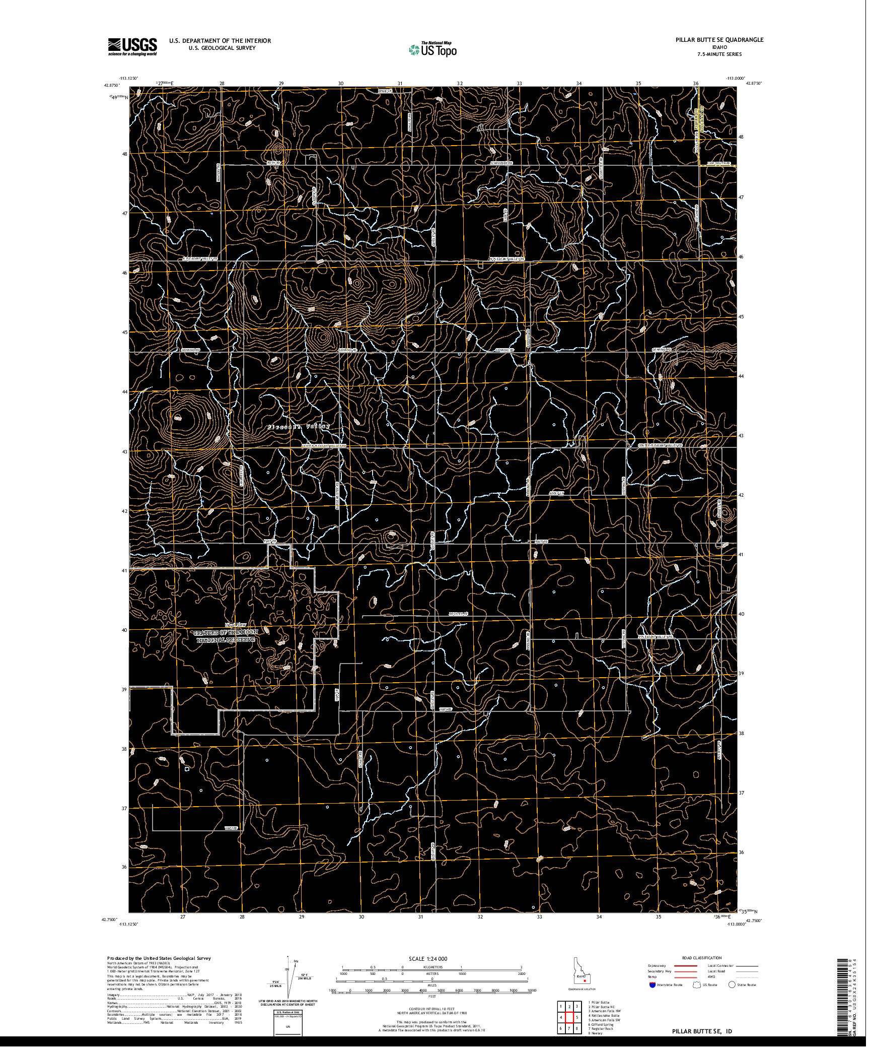 USGS US TOPO 7.5-MINUTE MAP FOR PILLAR BUTTE SE, ID 2020