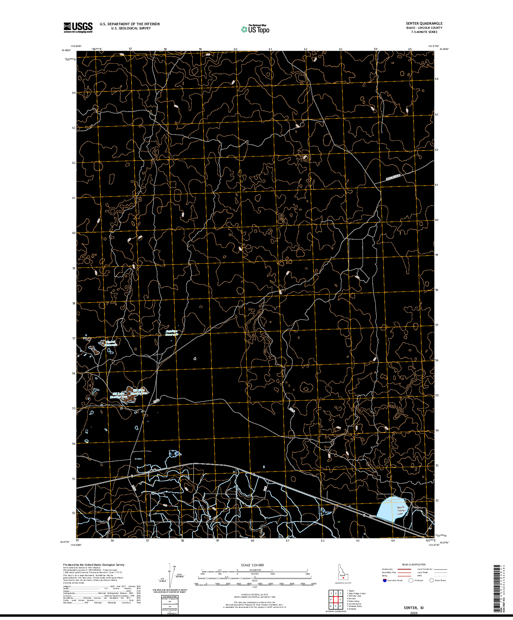 USGS US TOPO 7.5-MINUTE MAP FOR SENTER, ID 2020