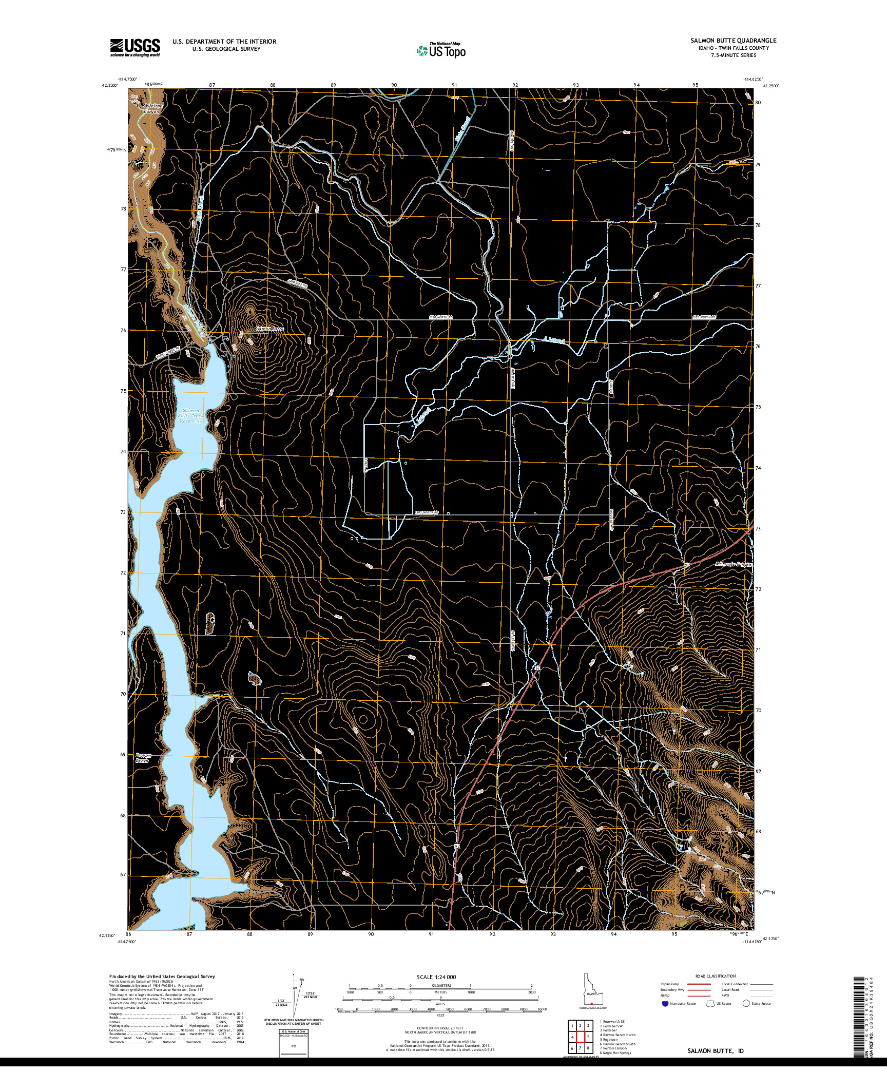 USGS US TOPO 7.5-MINUTE MAP FOR SALMON BUTTE, ID 2020
