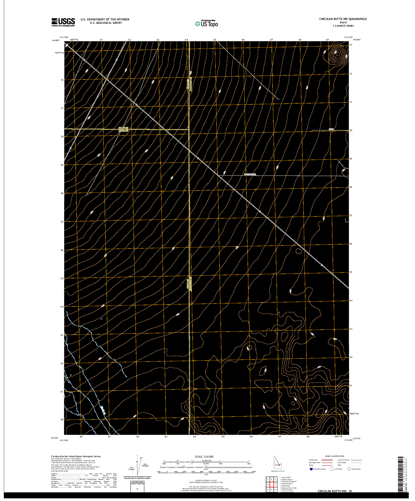 USGS US TOPO 7.5-MINUTE MAP FOR CIRCULAR BUTTE NW, ID 2020