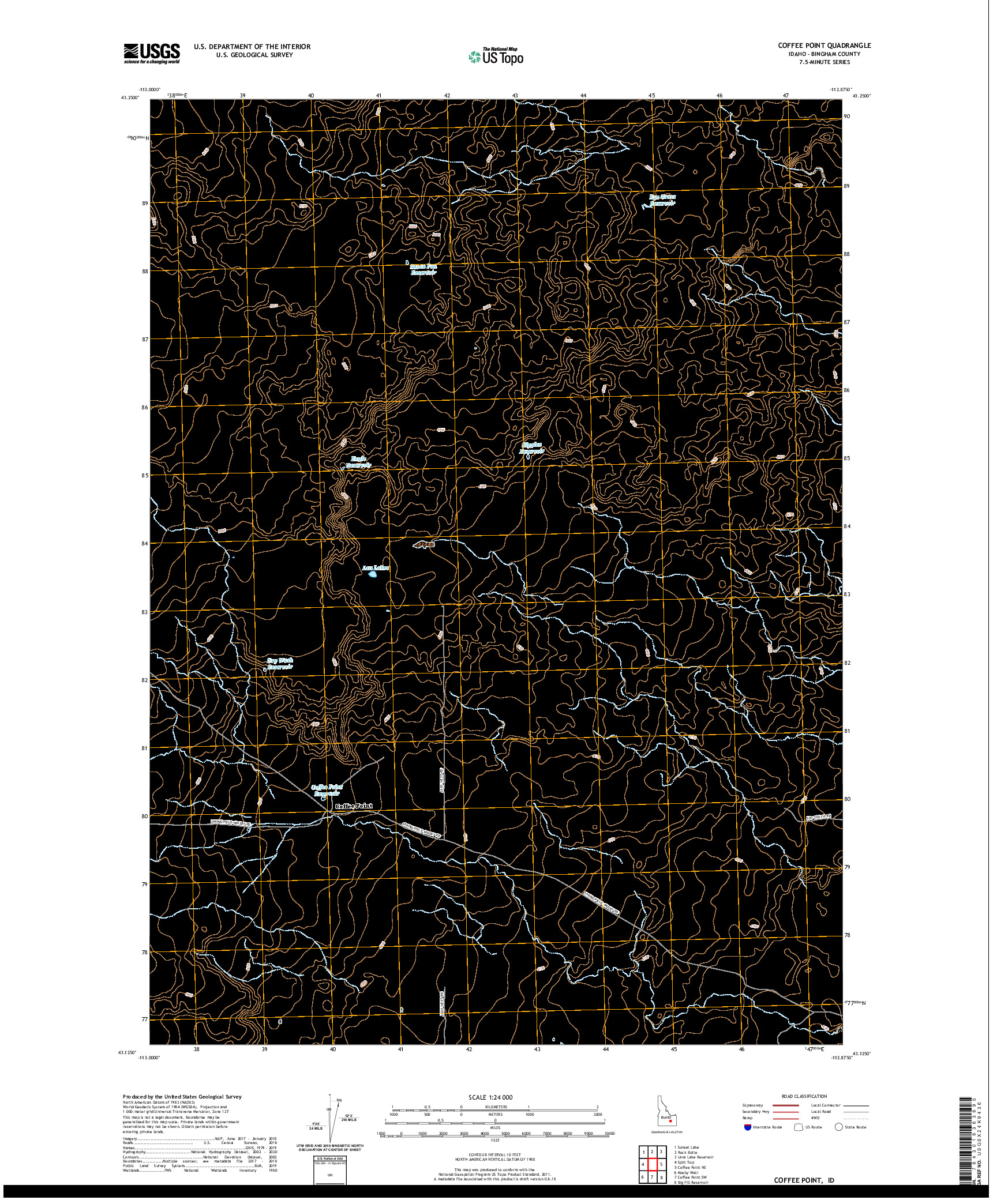 USGS US TOPO 7.5-MINUTE MAP FOR COFFEE POINT, ID 2020