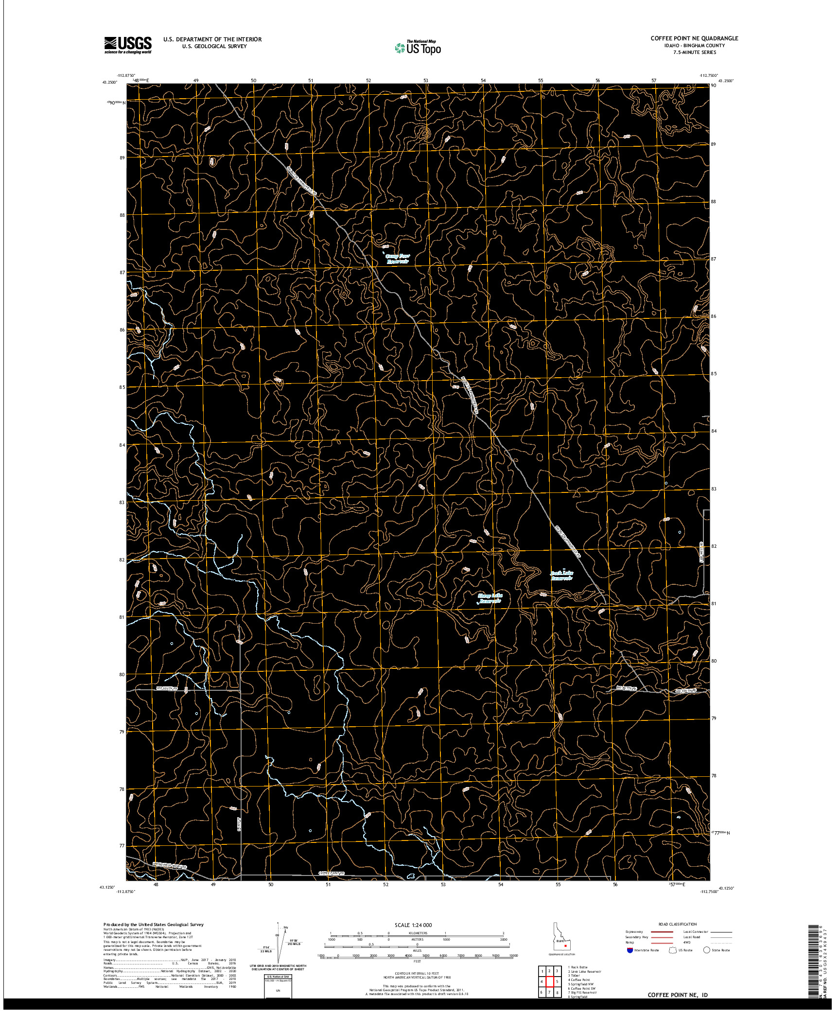 USGS US TOPO 7.5-MINUTE MAP FOR COFFEE POINT NE, ID 2020