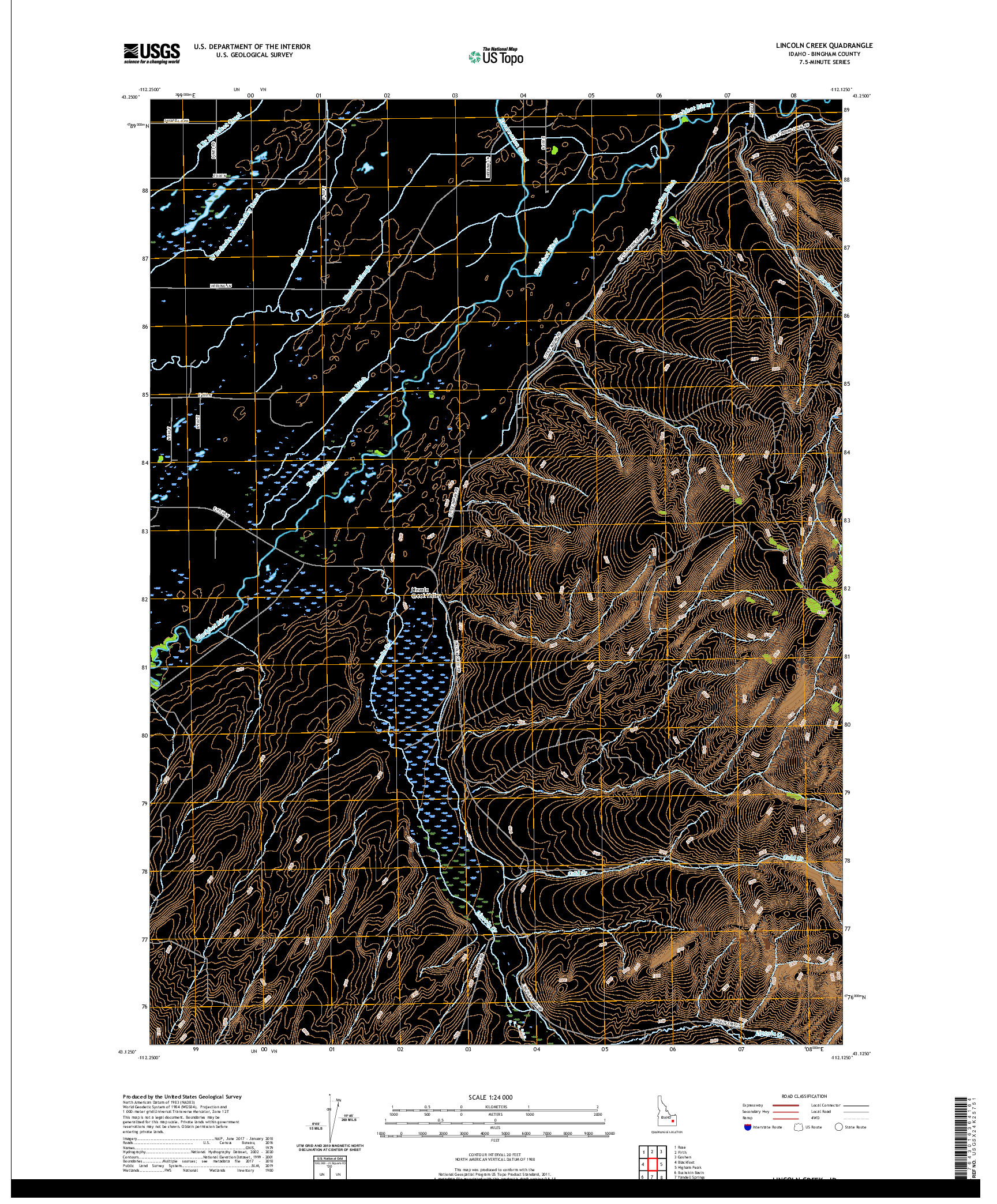 USGS US TOPO 7.5-MINUTE MAP FOR LINCOLN CREEK, ID 2020
