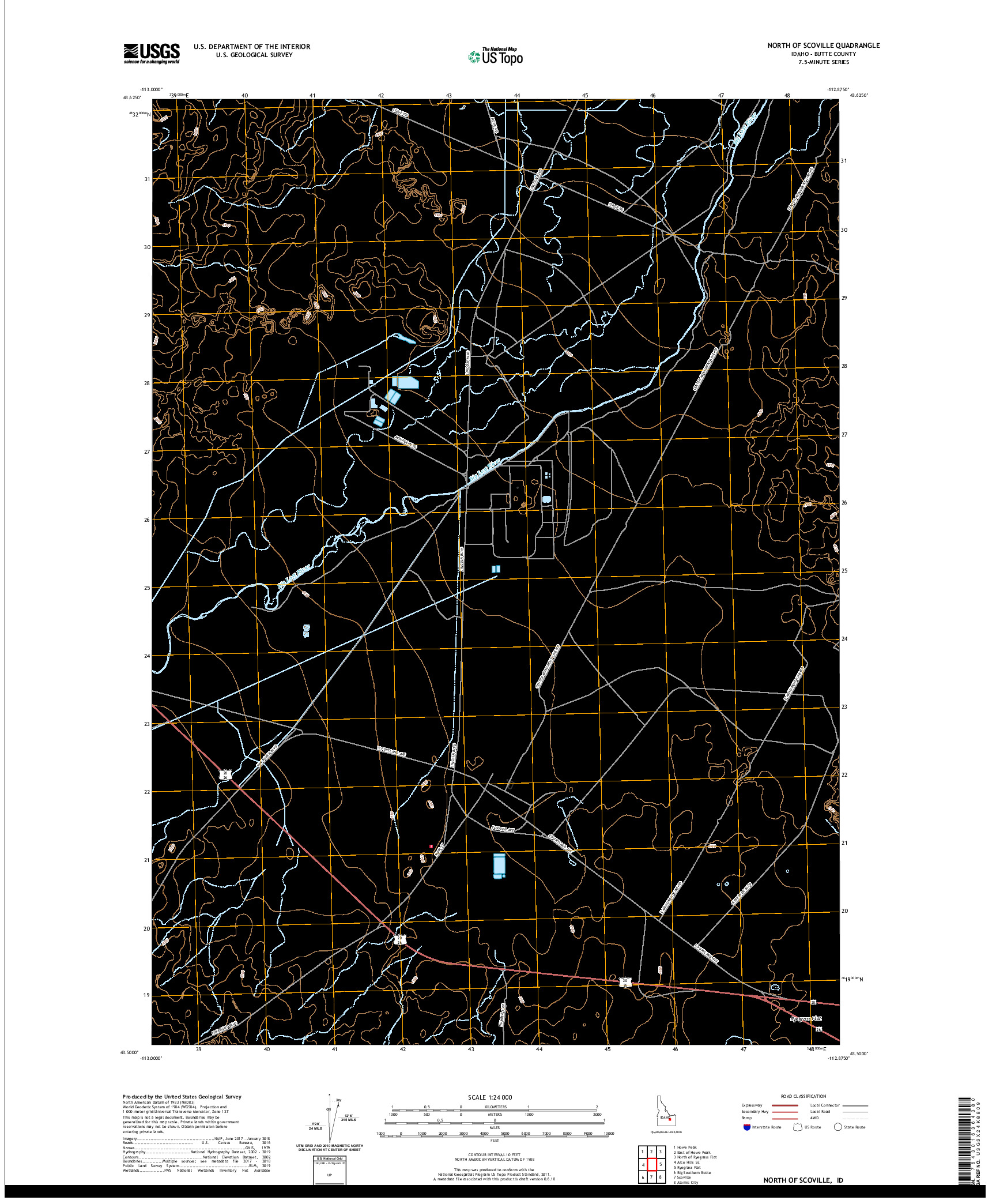 USGS US TOPO 7.5-MINUTE MAP FOR NORTH OF SCOVILLE, ID 2020