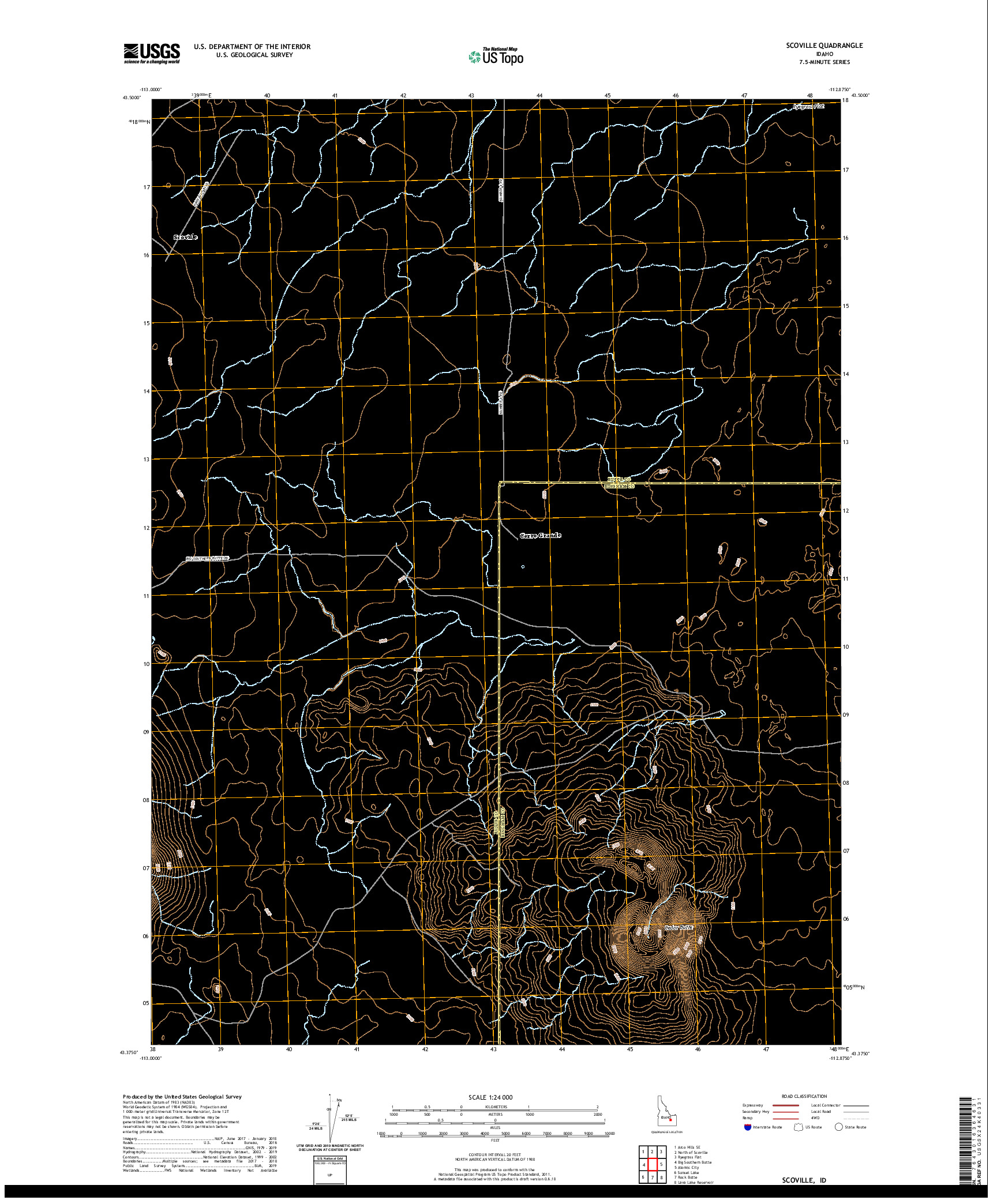 USGS US TOPO 7.5-MINUTE MAP FOR SCOVILLE, ID 2020