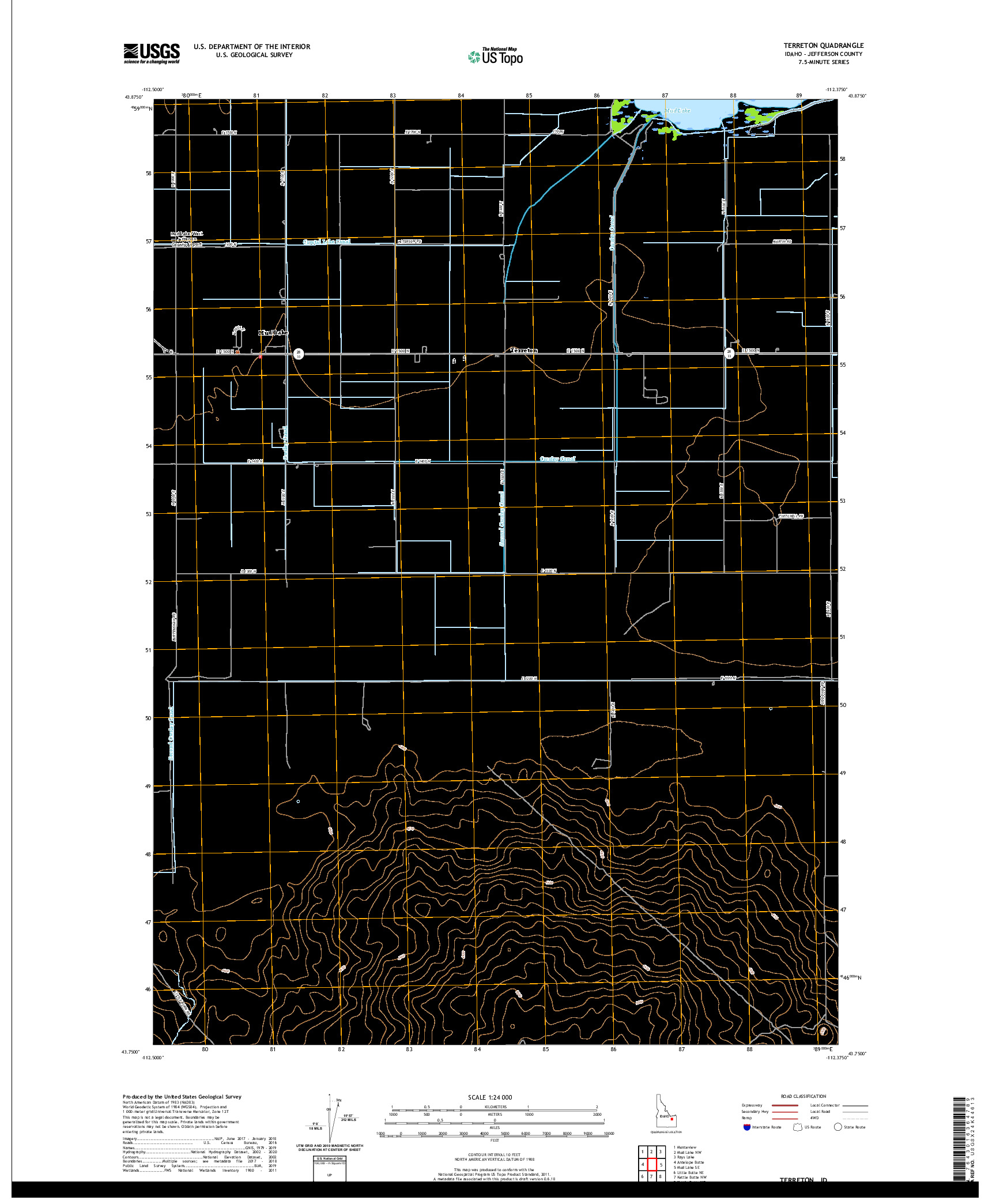 USGS US TOPO 7.5-MINUTE MAP FOR TERRETON, ID 2020