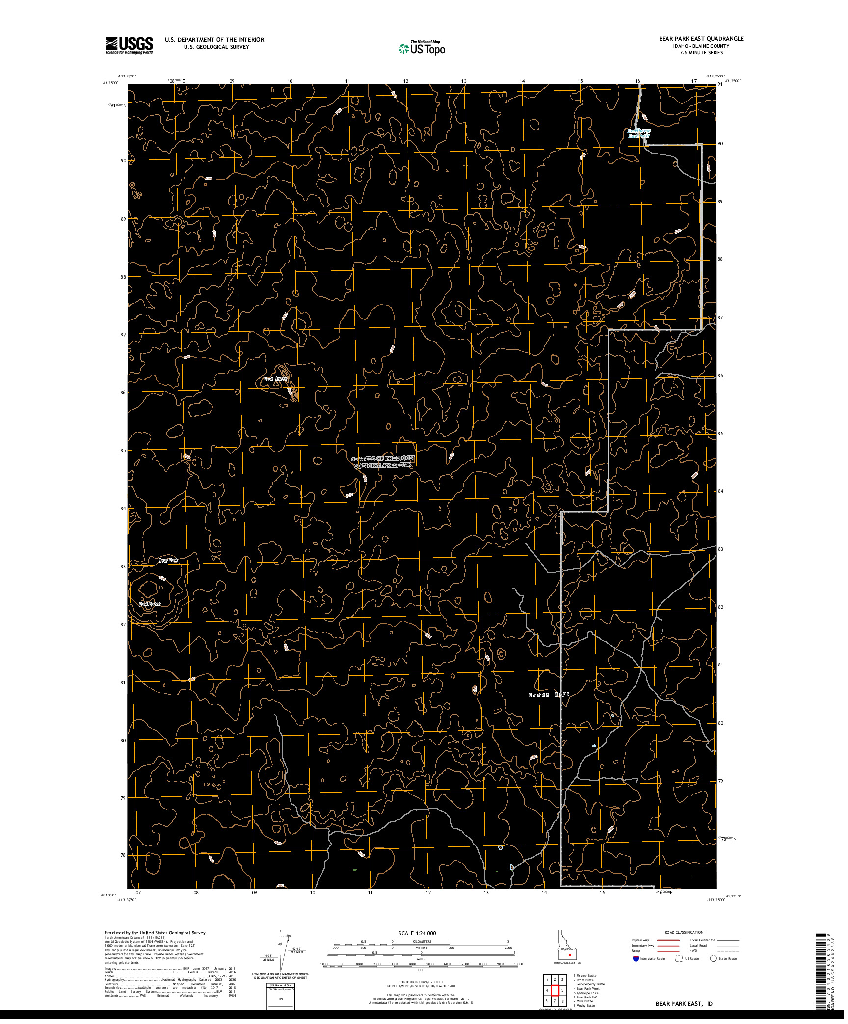 USGS US TOPO 7.5-MINUTE MAP FOR BEAR PARK EAST, ID 2020