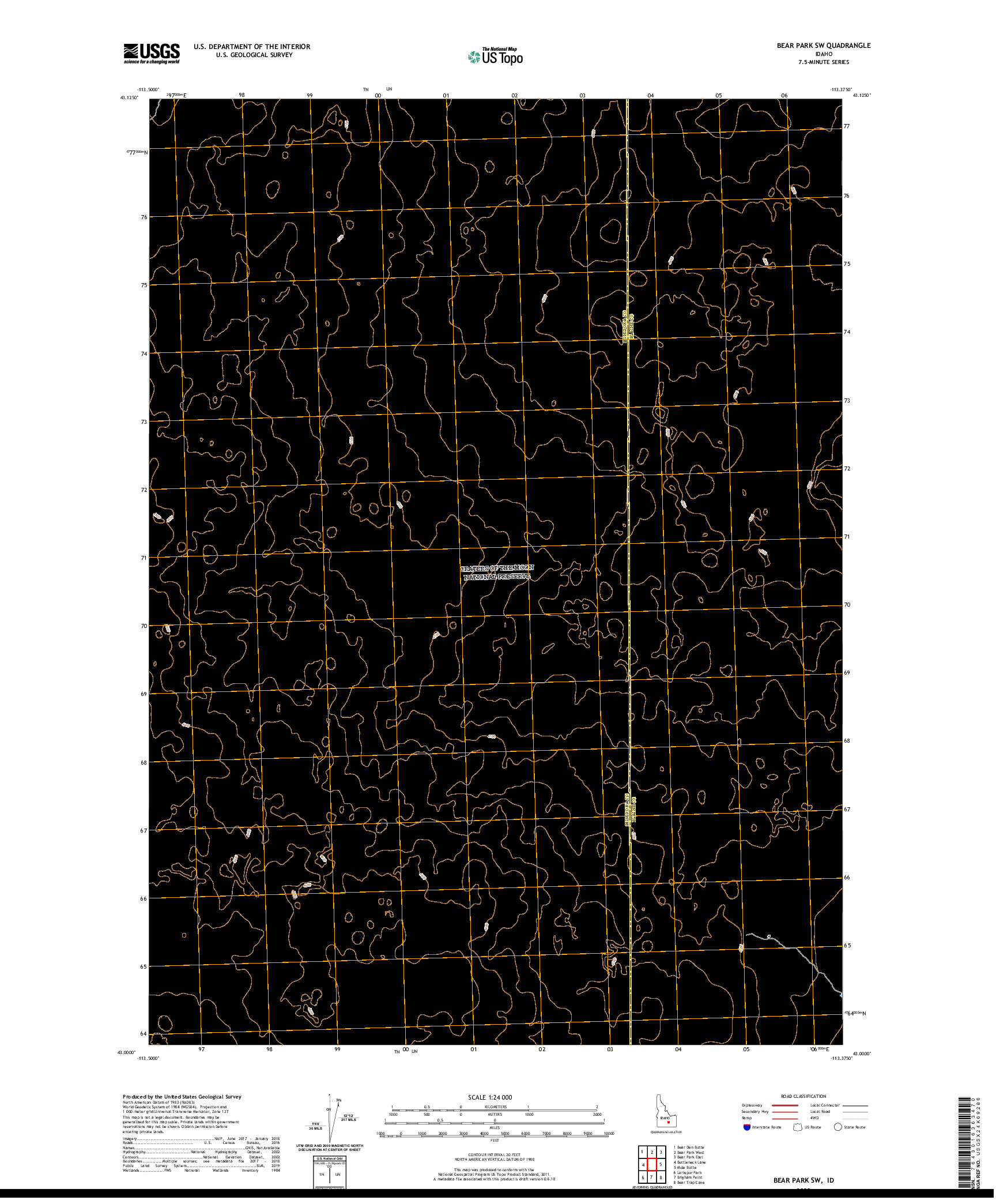 USGS US TOPO 7.5-MINUTE MAP FOR BEAR PARK SW, ID 2020