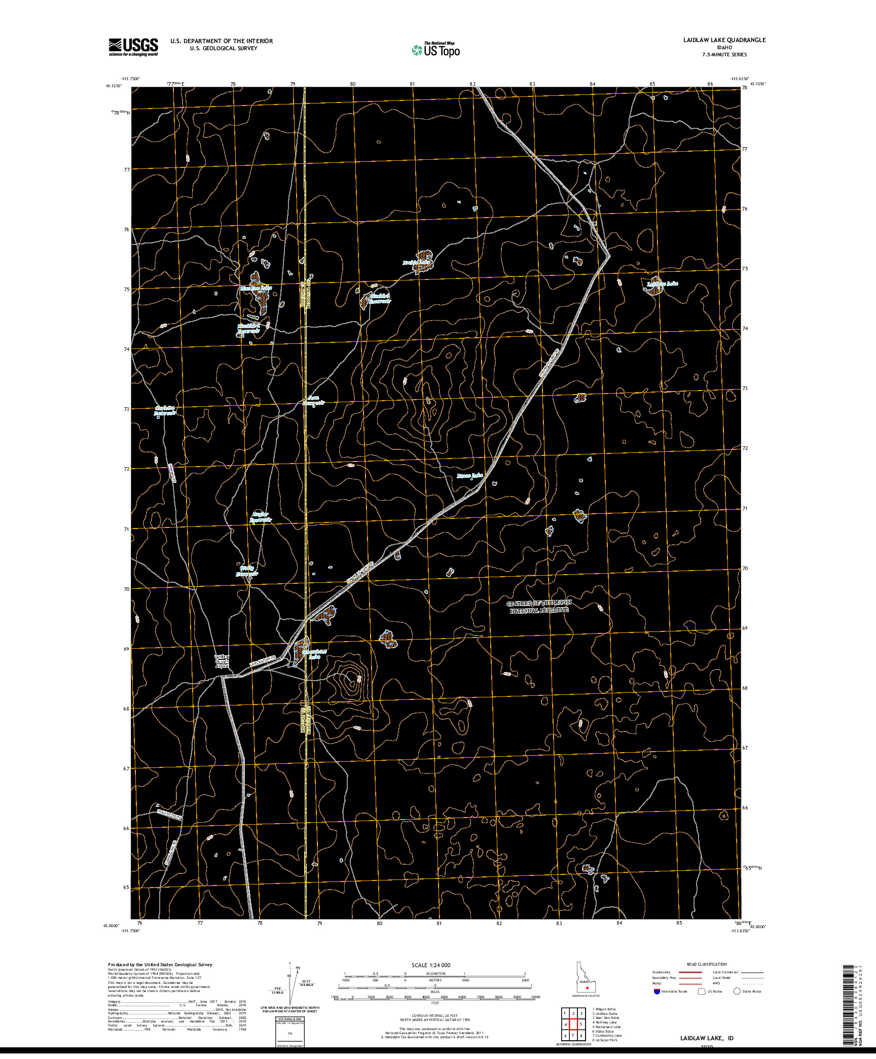 USGS US TOPO 7.5-MINUTE MAP FOR LAIDLAW LAKE, ID 2020