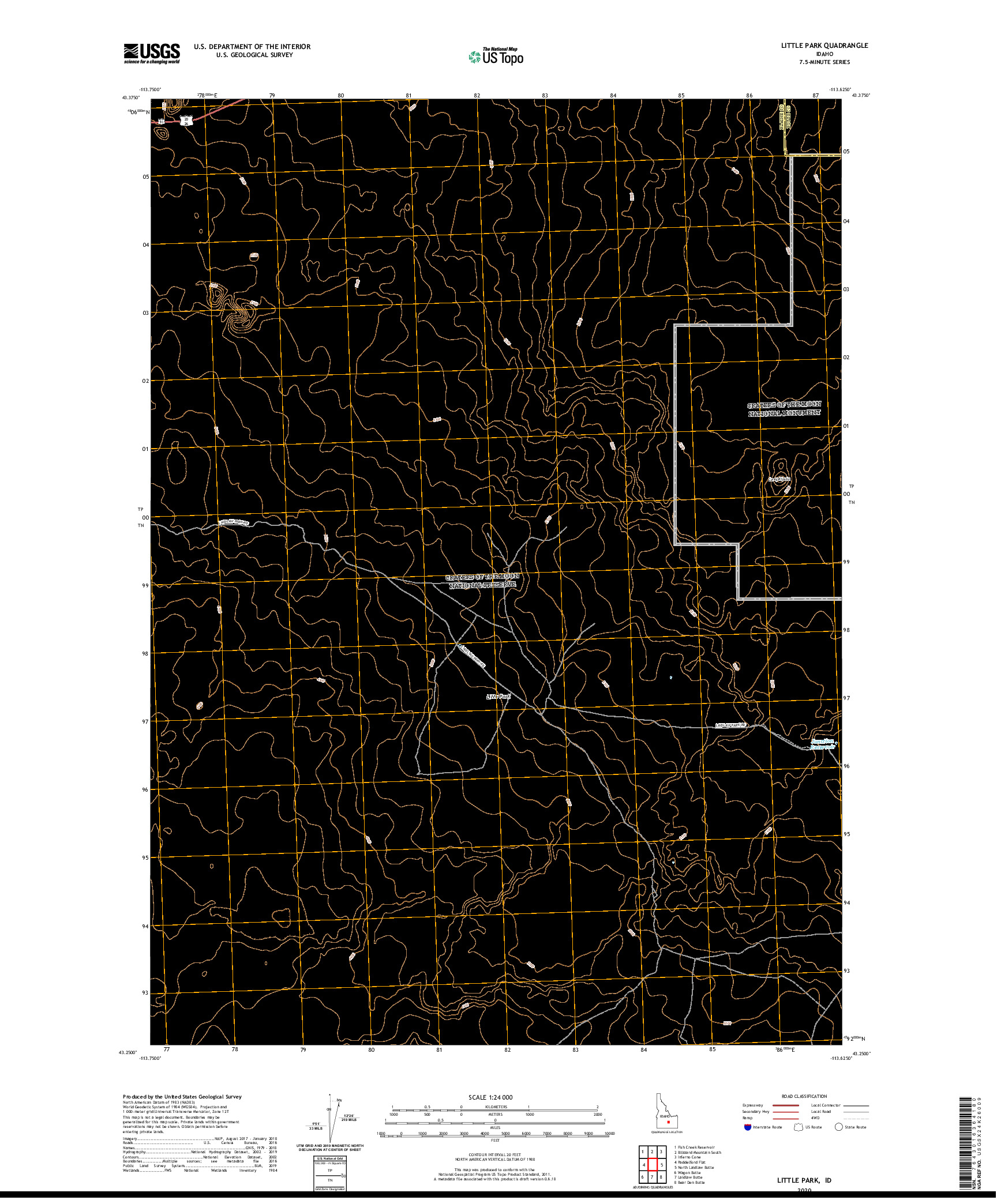 USGS US TOPO 7.5-MINUTE MAP FOR LITTLE PARK, ID 2020