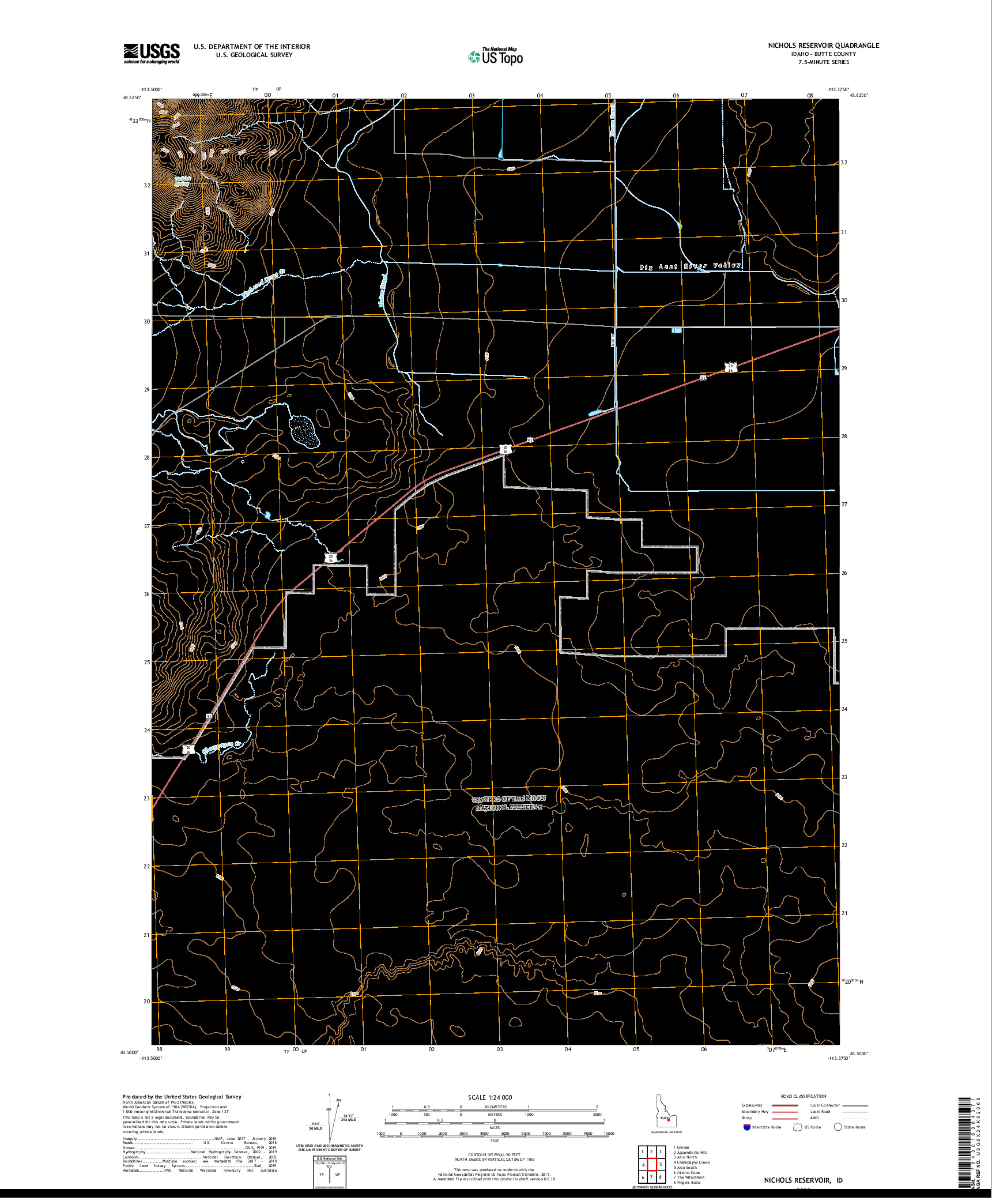 USGS US TOPO 7.5-MINUTE MAP FOR NICHOLS RESERVOIR, ID 2020