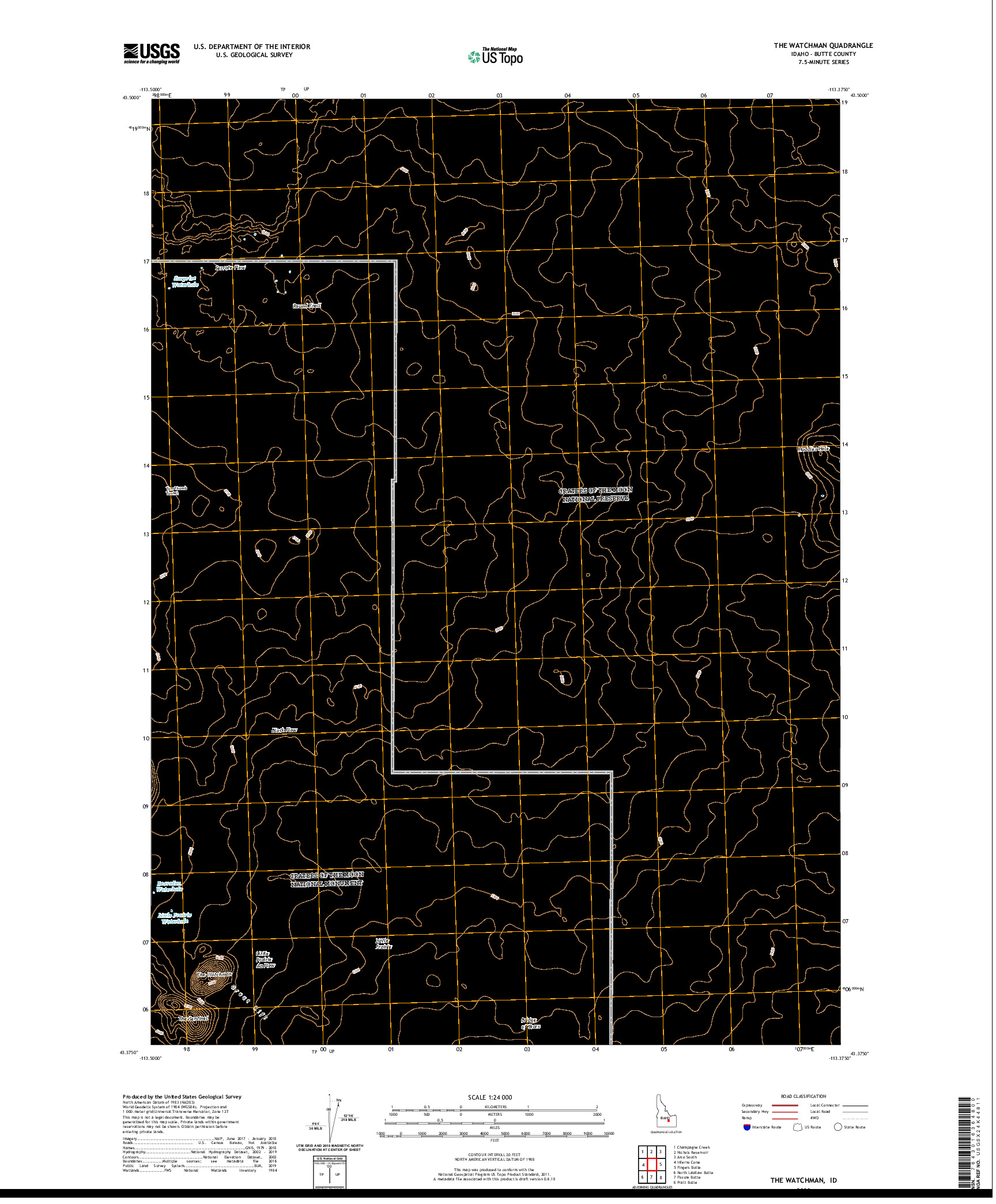 USGS US TOPO 7.5-MINUTE MAP FOR THE WATCHMAN, ID 2020