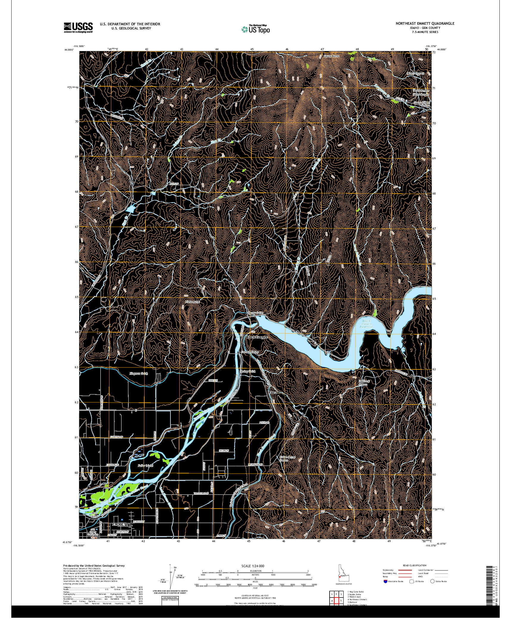 USGS US TOPO 7.5-MINUTE MAP FOR NORTHEAST EMMETT, ID 2020