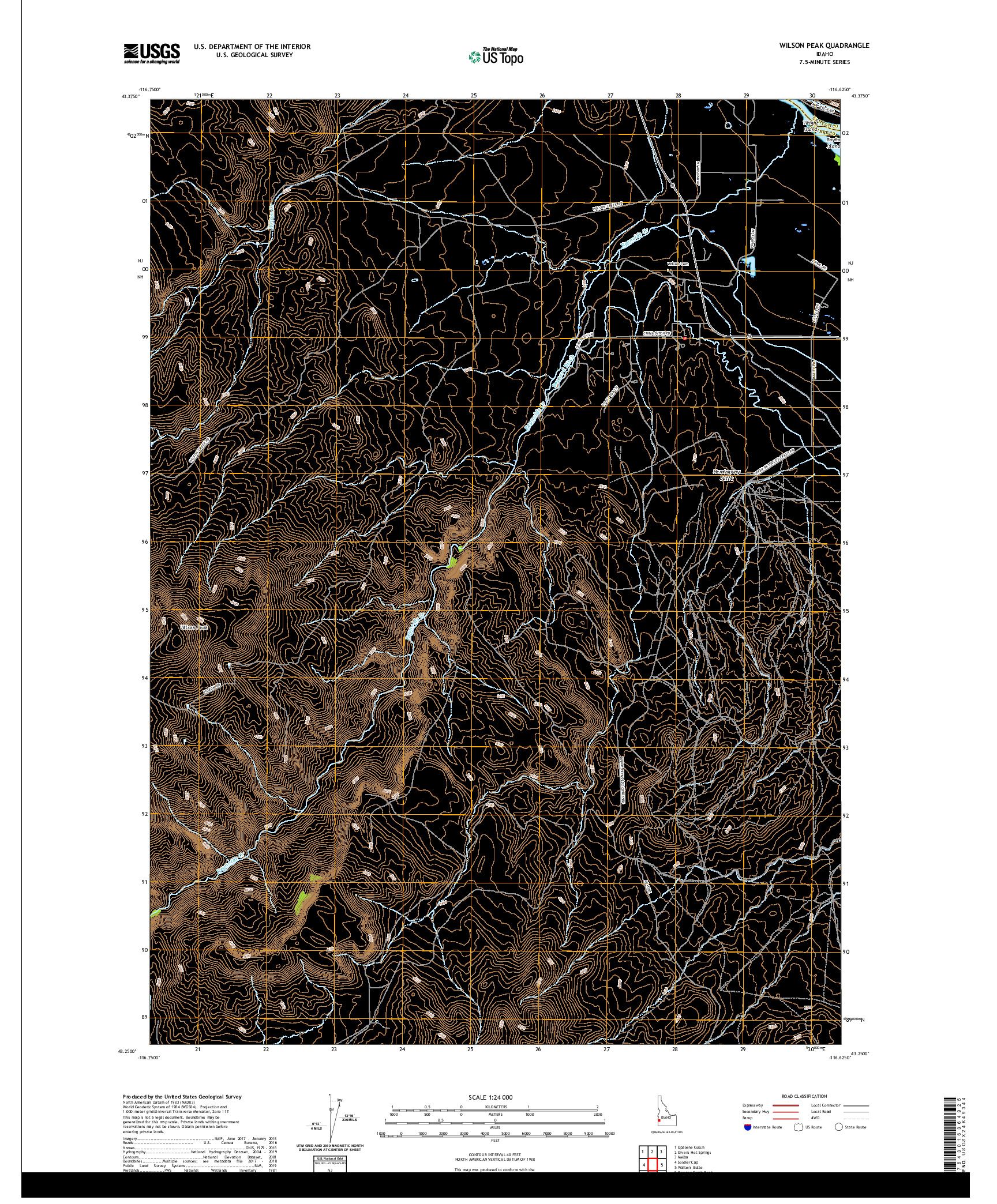 USGS US TOPO 7.5-MINUTE MAP FOR WILSON PEAK, ID 2020