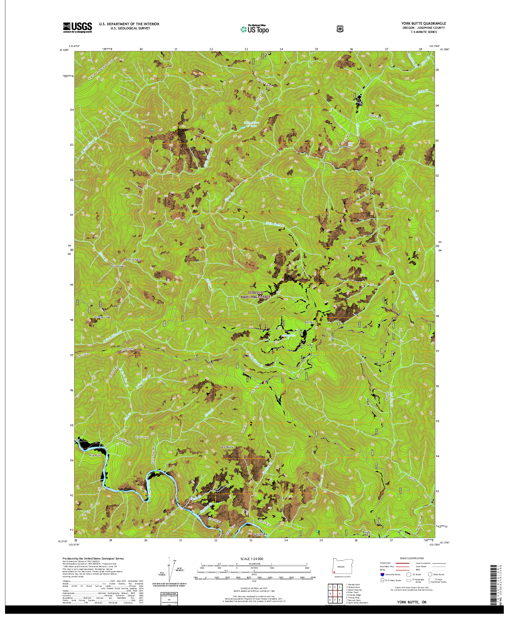 USGS US TOPO 7.5-MINUTE MAP FOR YORK BUTTE, OR 2020