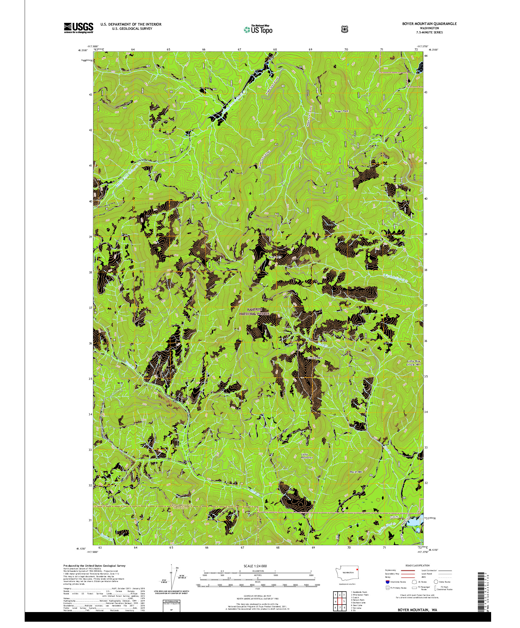 USGS US TOPO 7.5-MINUTE MAP FOR BOYER MOUNTAIN, WA 2020