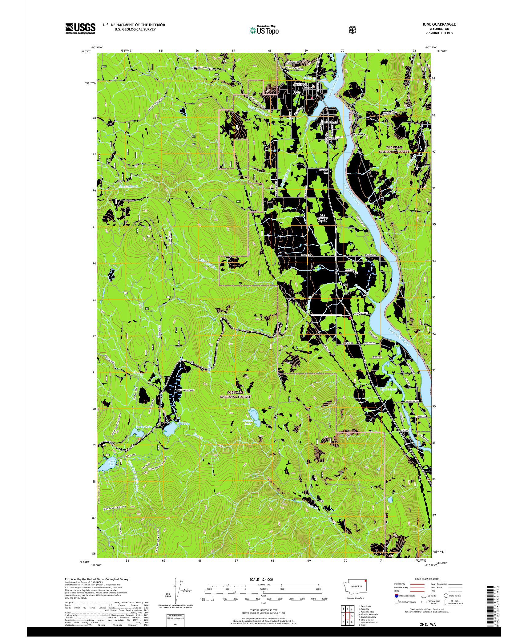 USGS US TOPO 7.5-MINUTE MAP FOR IONE, WA 2020